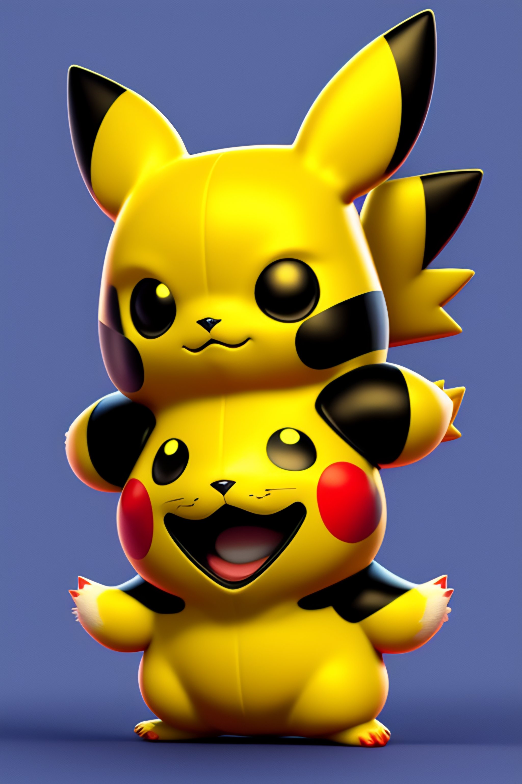 Lexica - 3D rendering of pikachu funko mask carnival little smile T ...