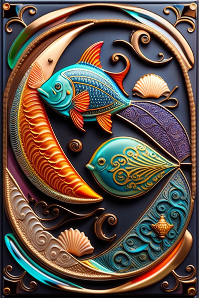 Lexica - Spanish ceramic tiles with etched fish and seashells ...