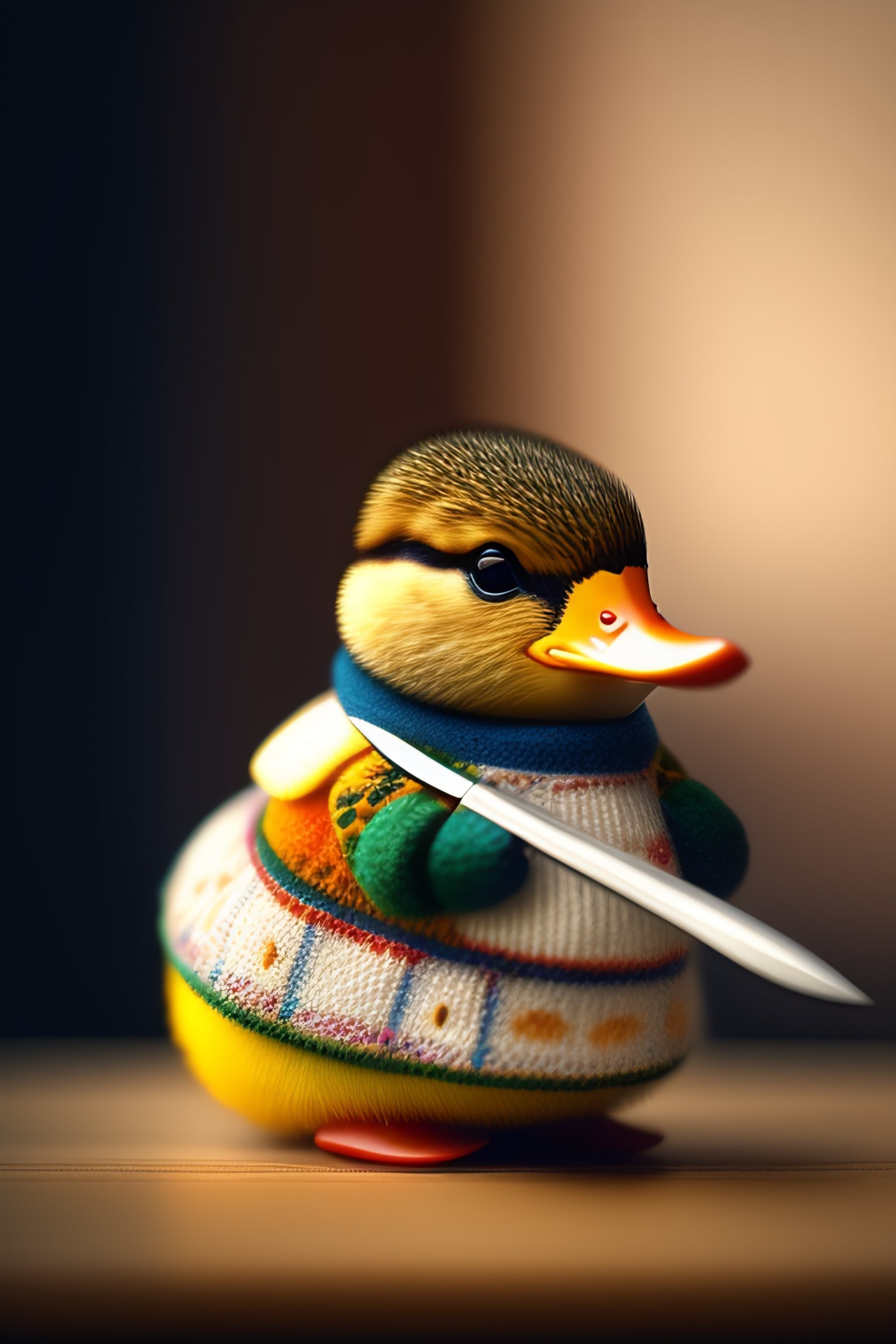 Lexica Little duck holding knife