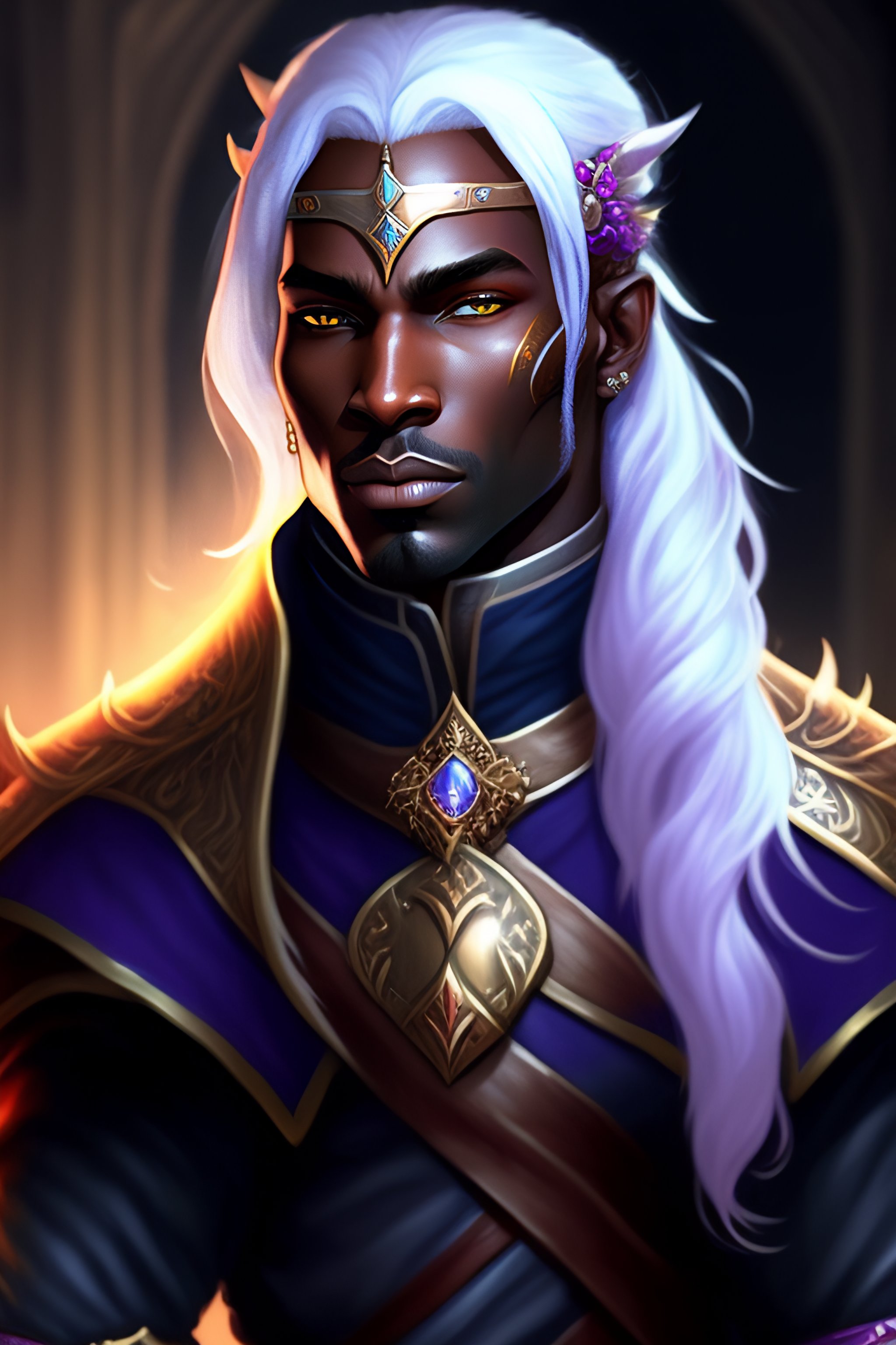 Lexica - Noble NPC Drow for Dungeons and Dragons. Male. Jewlery.