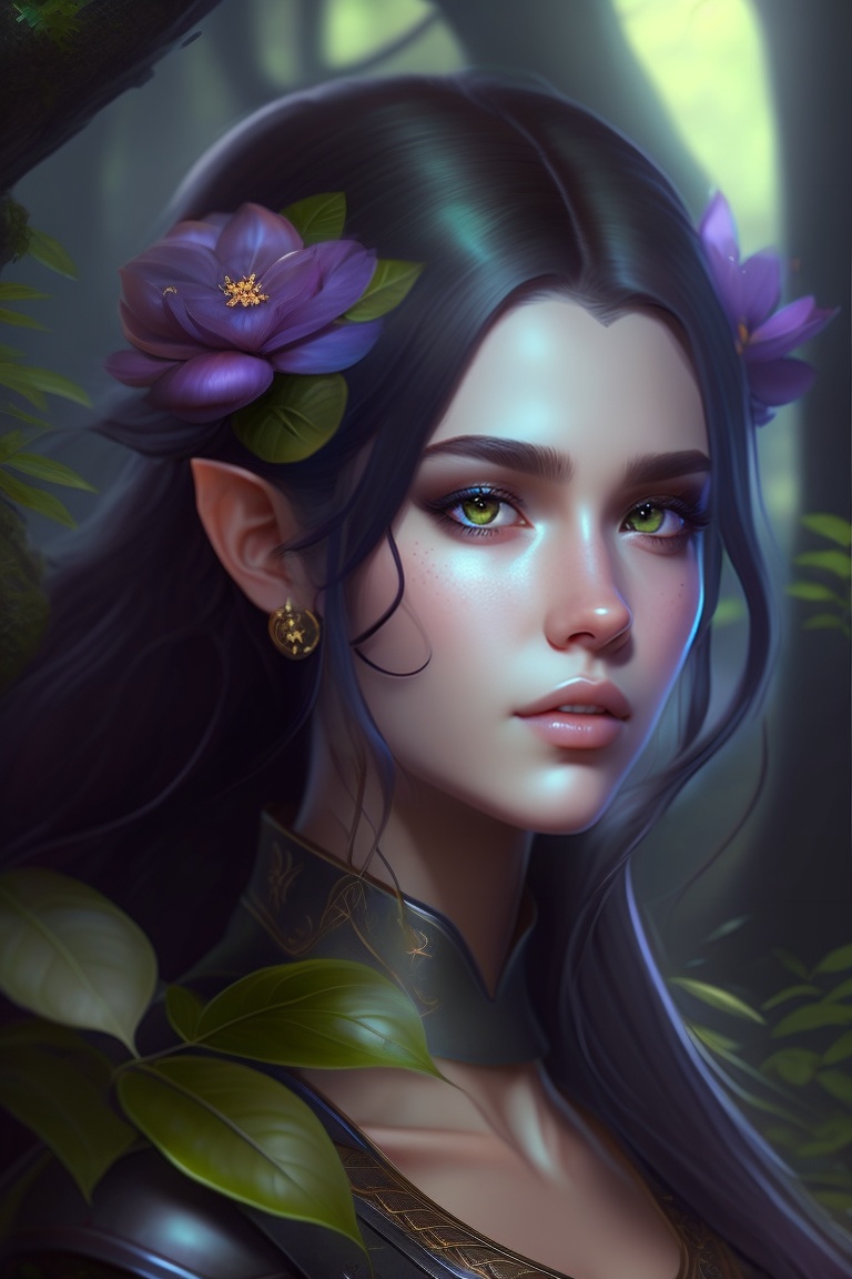 Lexica - Photo of a beautiful elf girl with a dark expression, in a ...