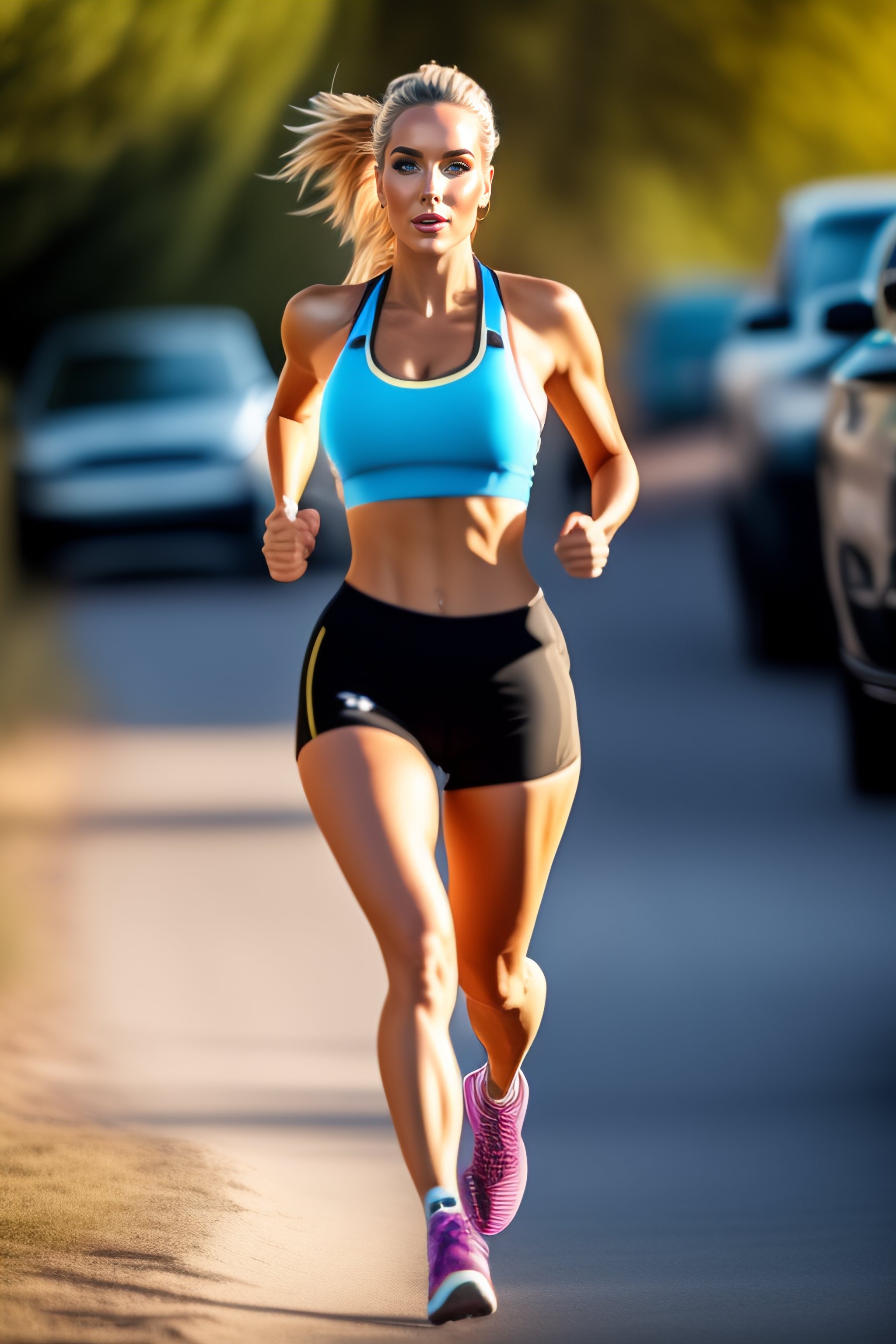 Lexica - Corinna Kopf running, full body and high definition