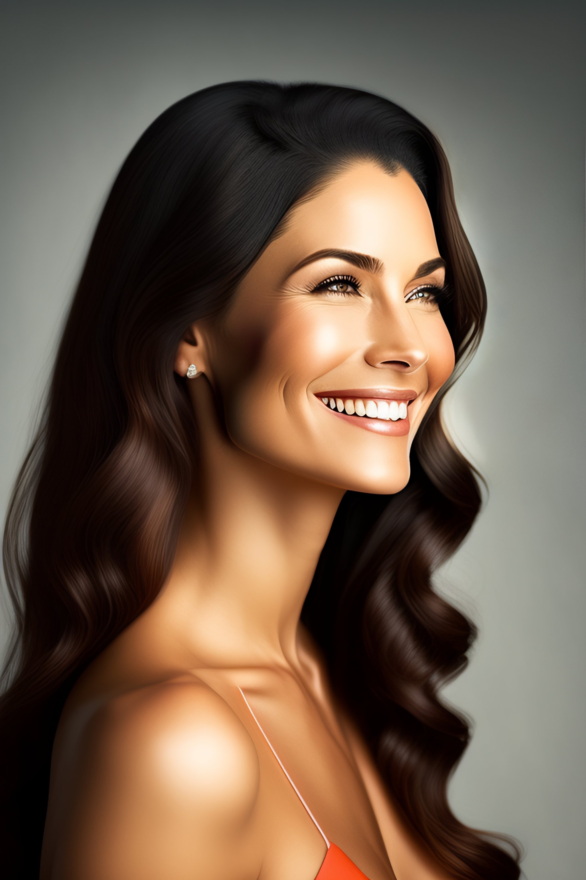 Lexica - Sideshot of a Woman smiling which looks photorealistic