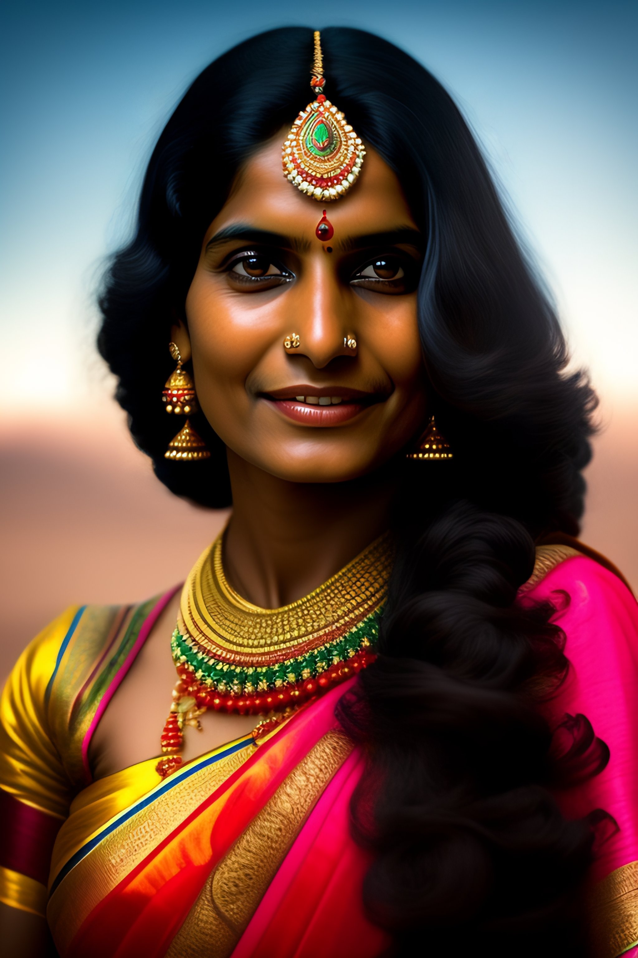 Lexica - An Indian woman with long hair