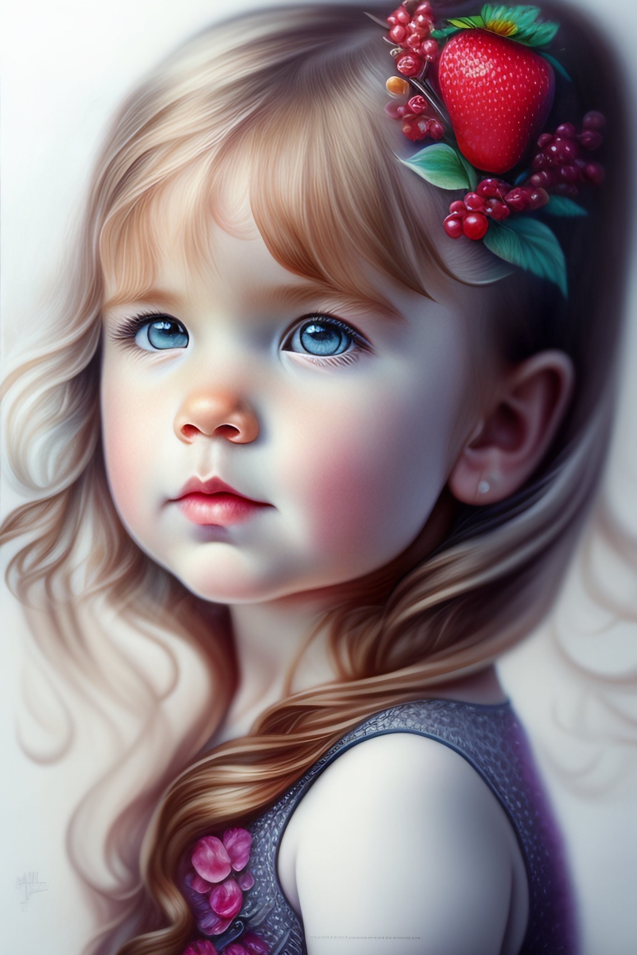 Lexica - Hyper realistic full figure pencil drawing 2ears toddler berry ...