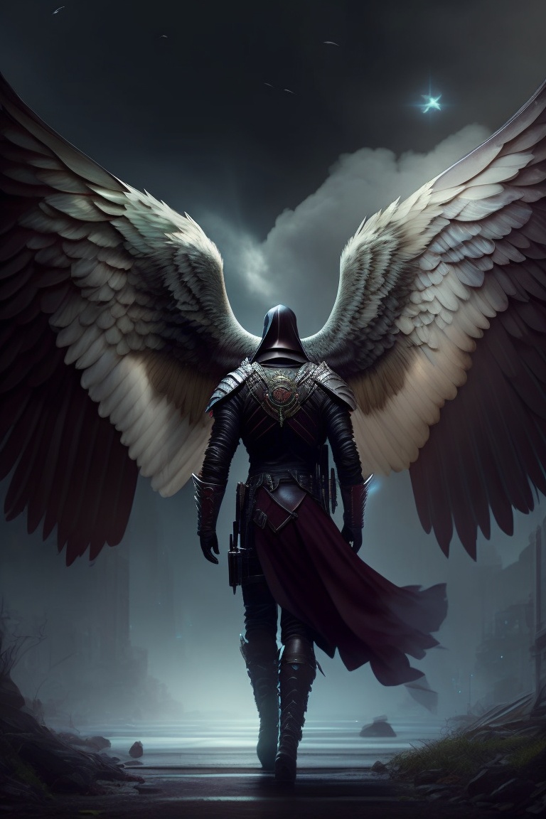 Lexica - Angel apocalyptic, dark, imposing, in a chaotic, gloomy ...