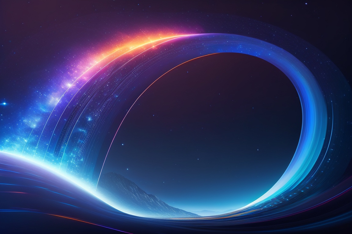 Lexica - Abstract wave as an arc on a dark blue background with a ...
