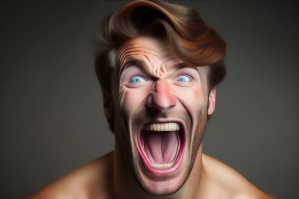 Lexica Portrait Of European Man Screaming Crying