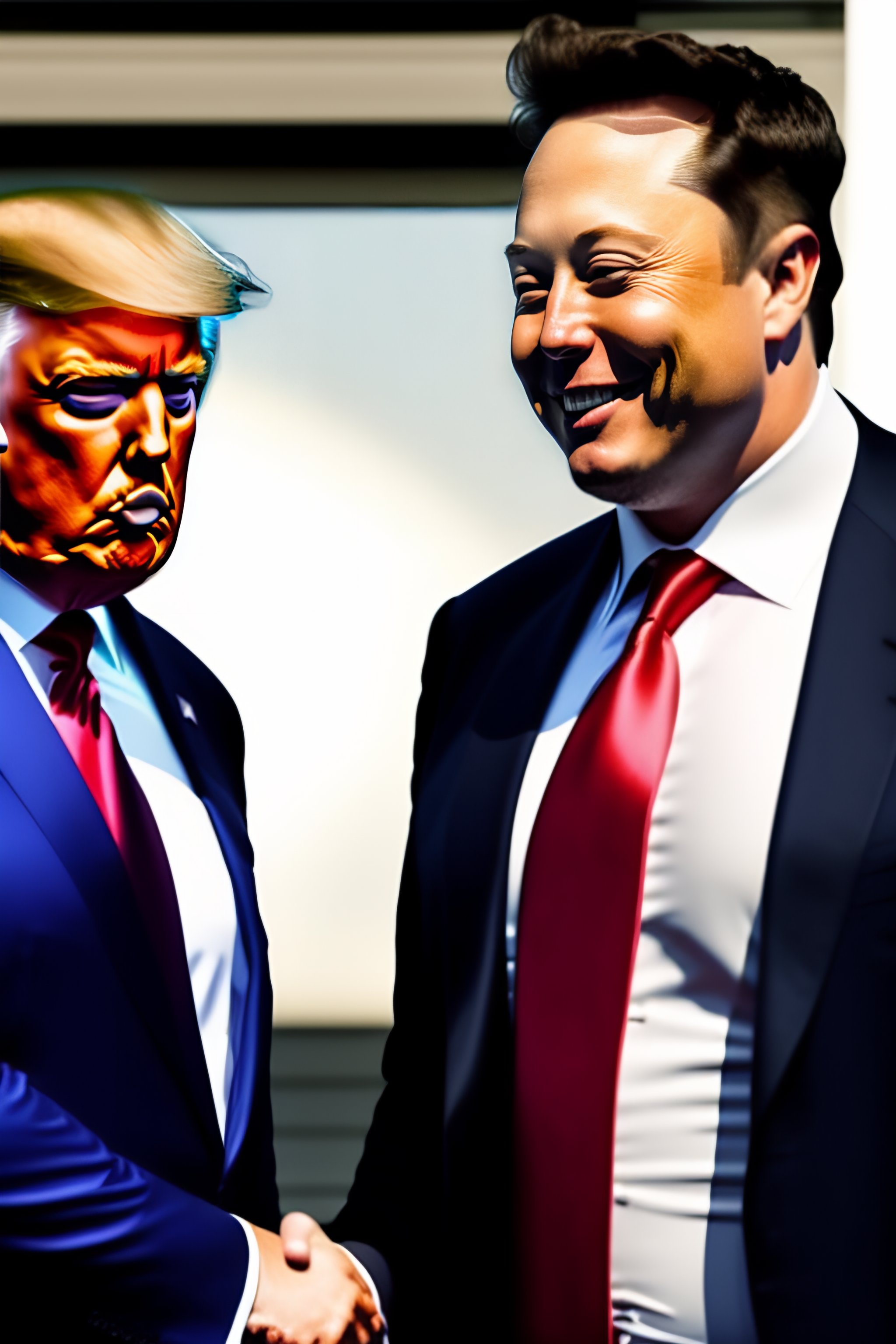 Lexica - Donald Trump Shaking Hands With Elon Musk