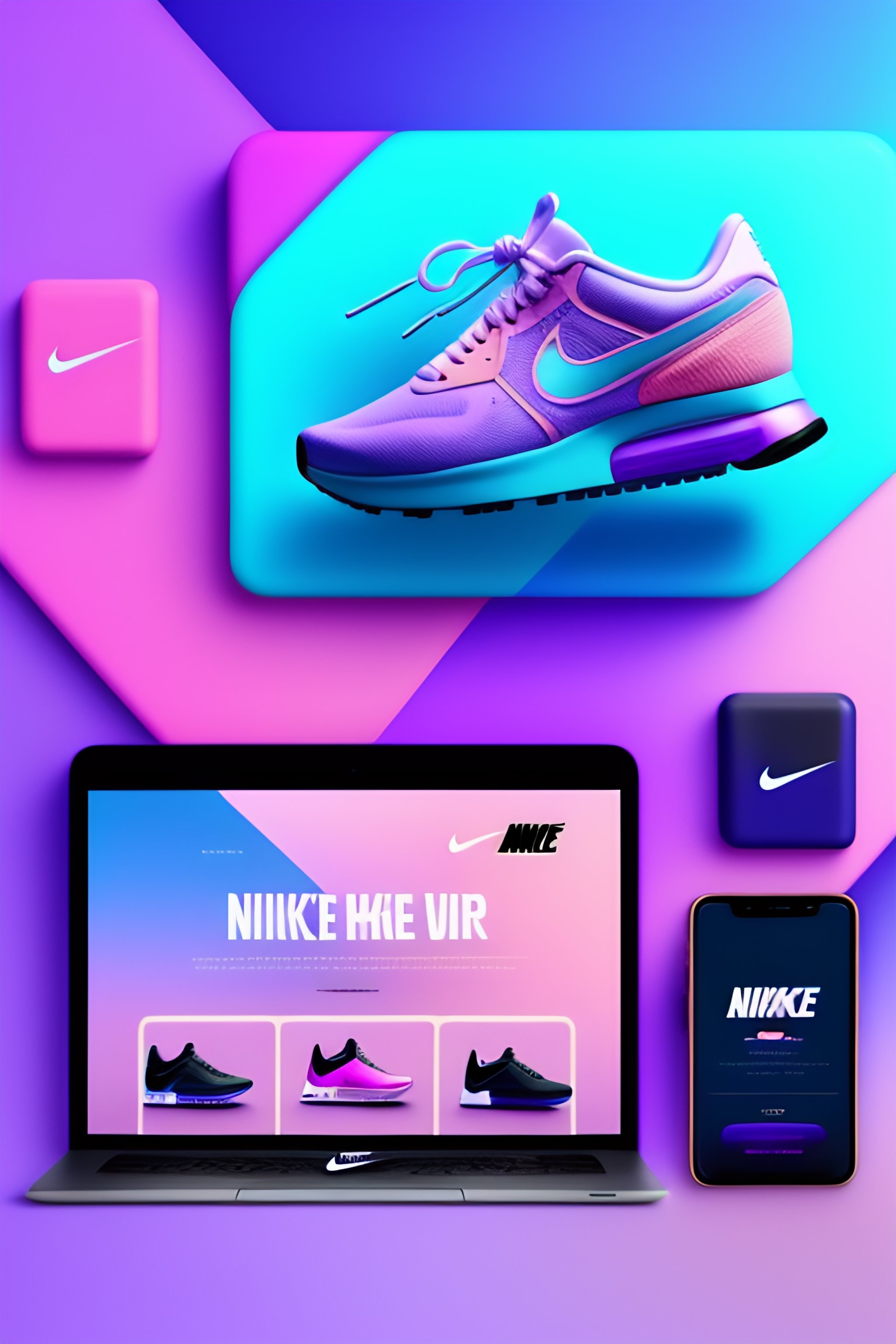 Lexica Nike shoes website landing page, ui ,ux 4k , Lavender, baby