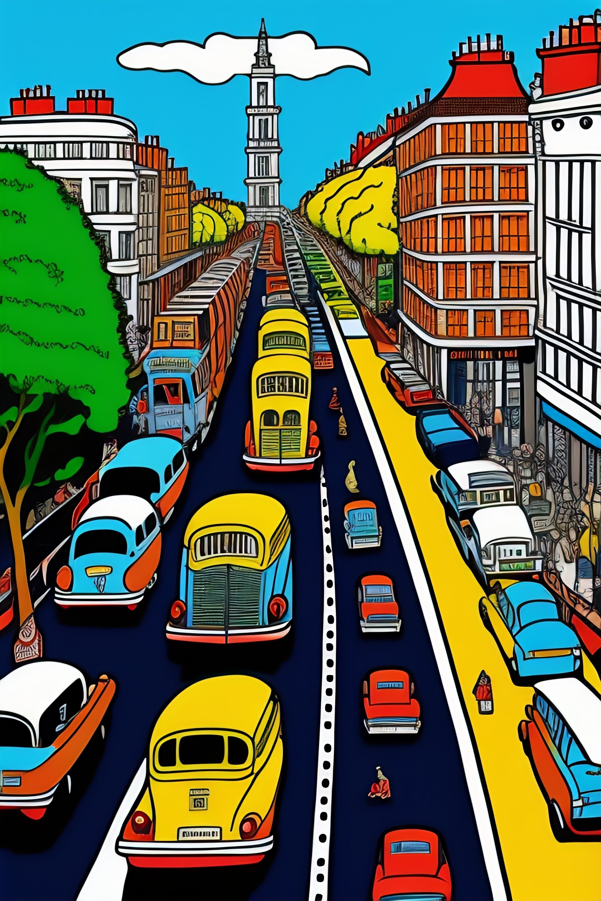 Lexica - Maximalist chaotic abbey road London, birds eye view ...