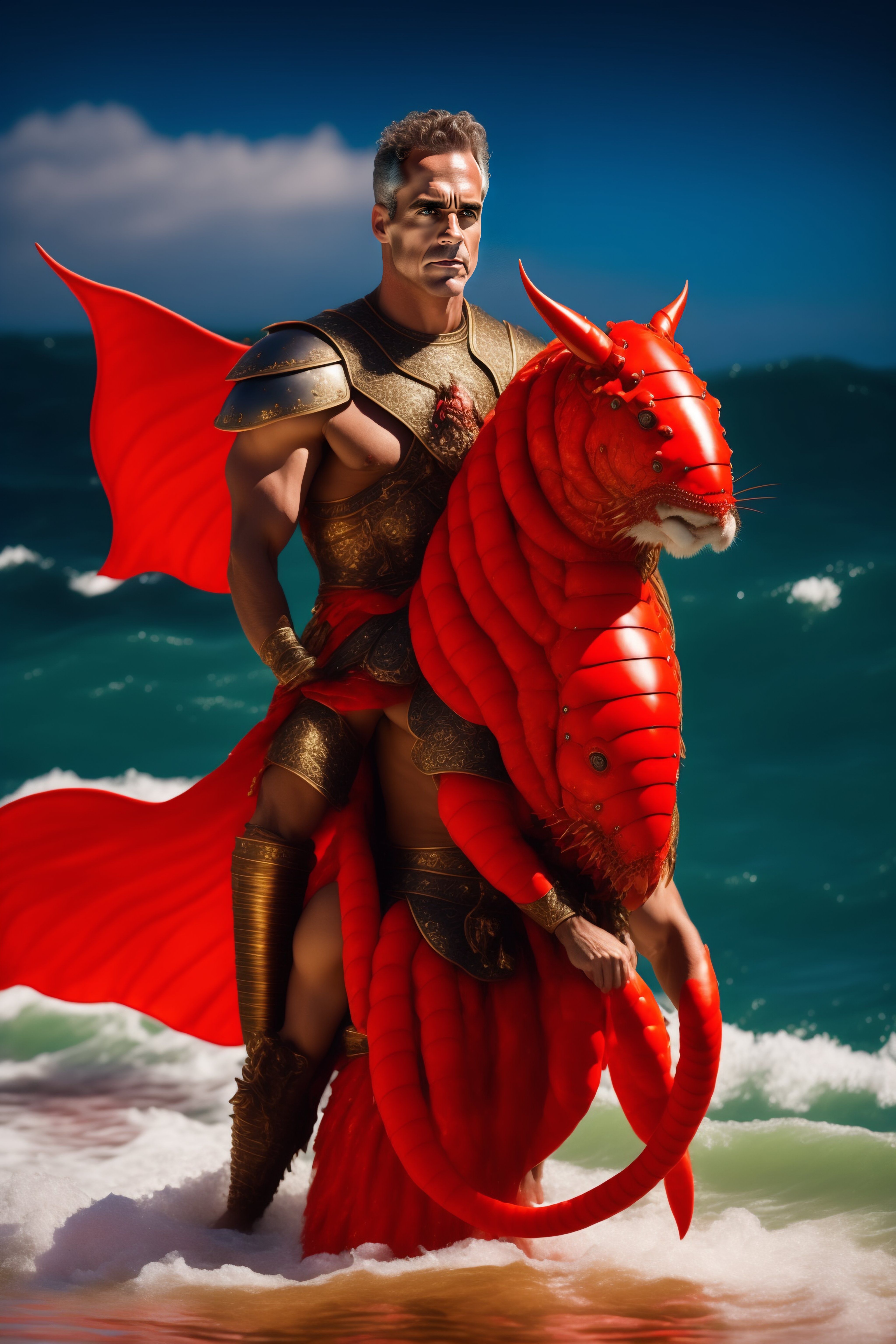 Lexica Photo of jordan peterson half dressed in a lobster as a