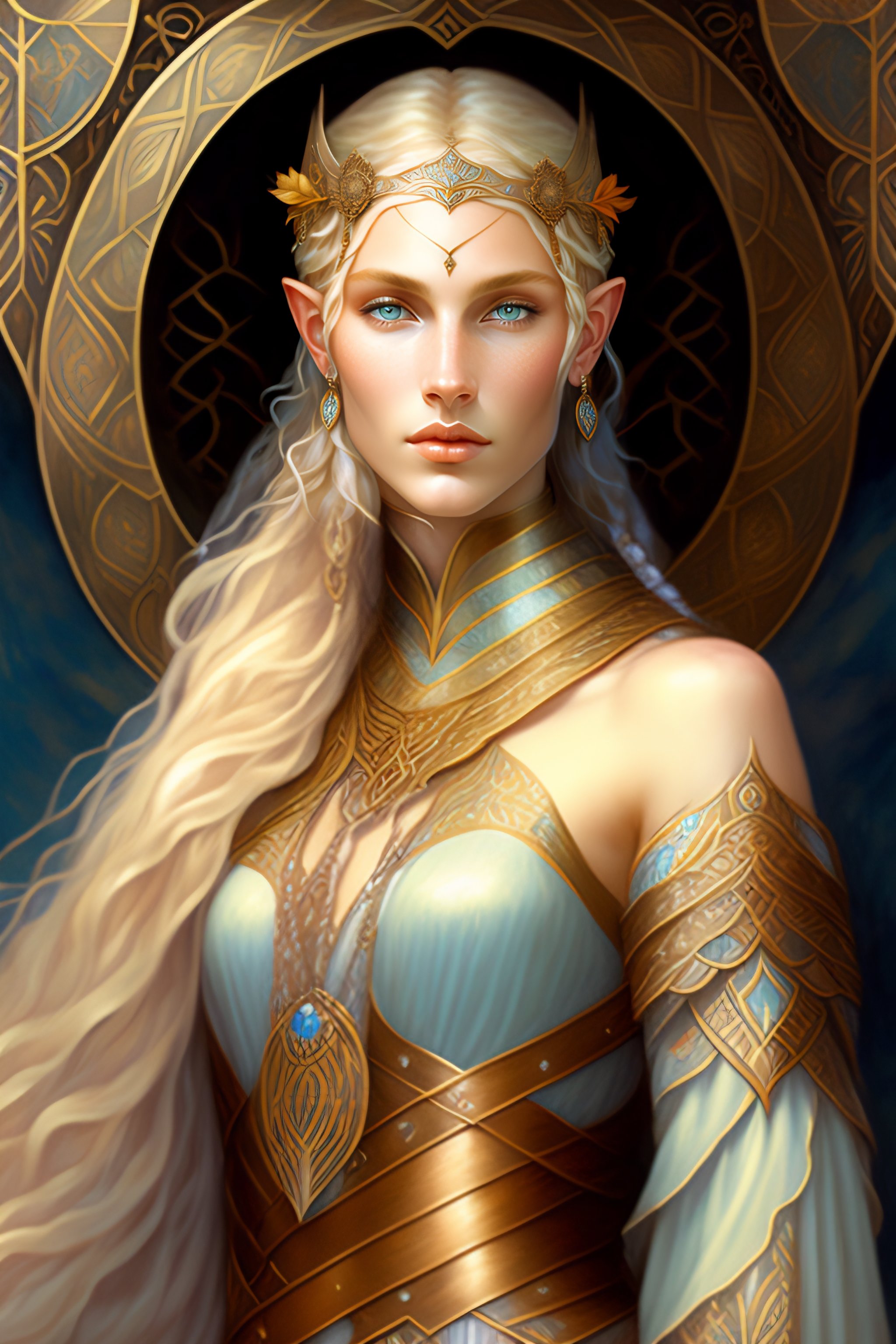 Lexica - Portrait of a young druid elf woman with bronze skin, pale ...