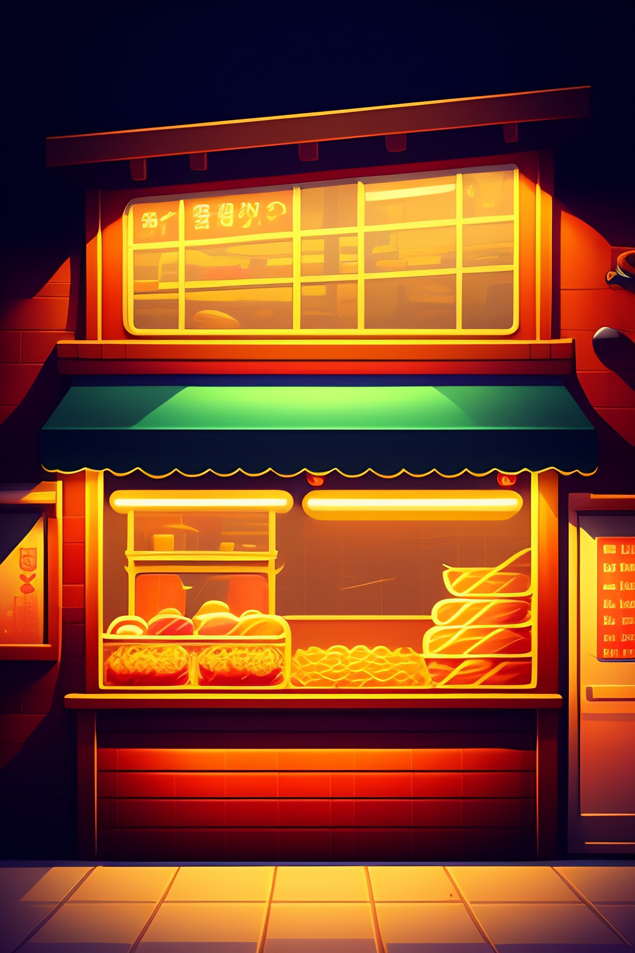 Lexica - Ramen shop illustration anime style