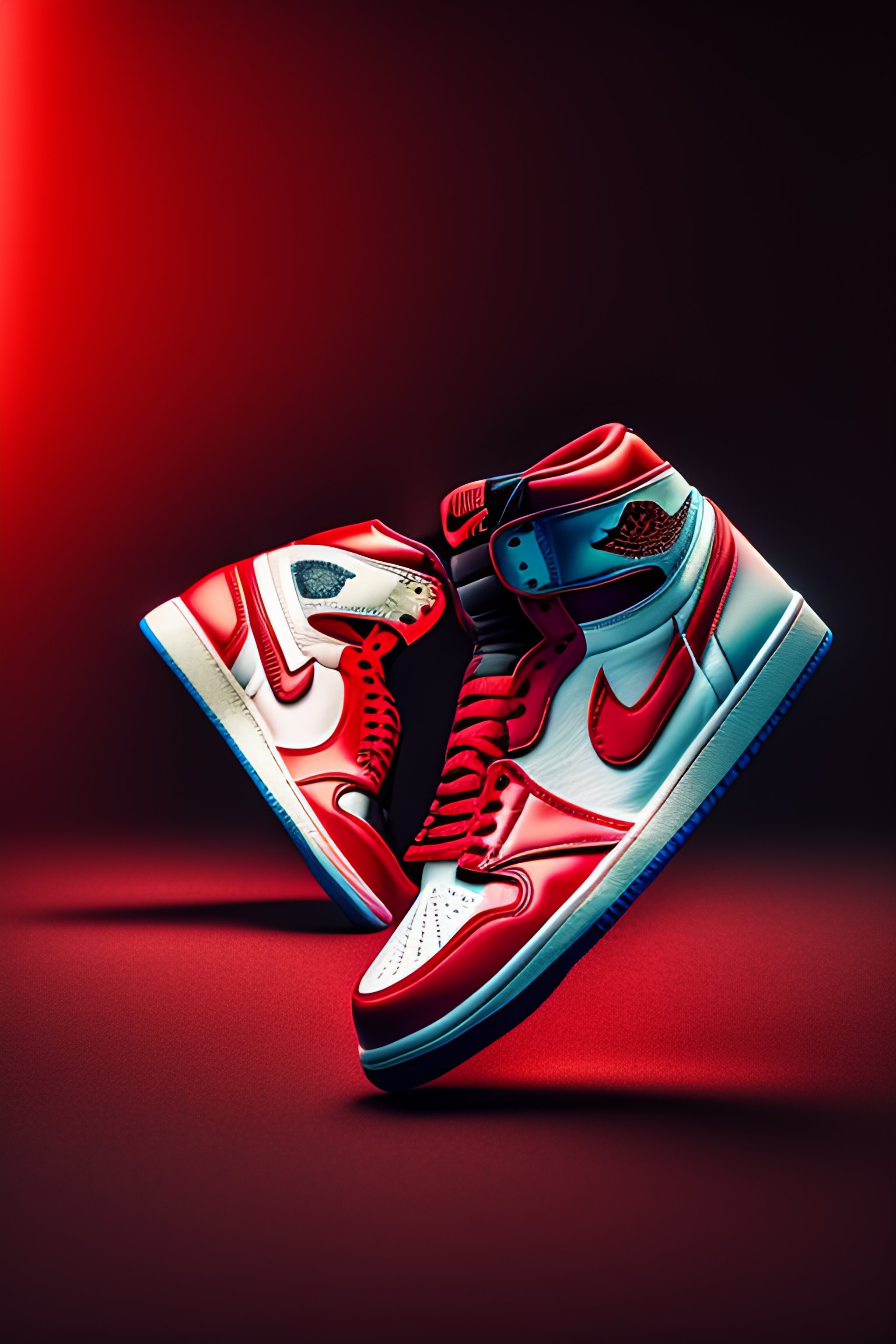 Lexica Air jordan 1 sneaker, ((red, white and black)), ultra