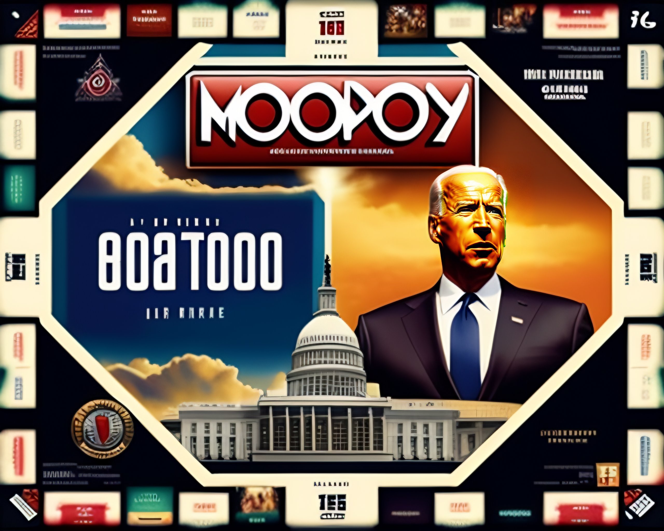 Lexica - Monopoly board game box cover, Joe Biden Edition