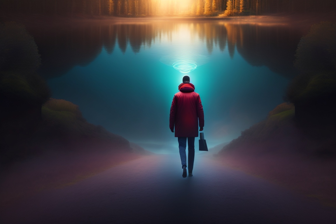 Lexica - Further down the path, the figure faces a crossroads ...
