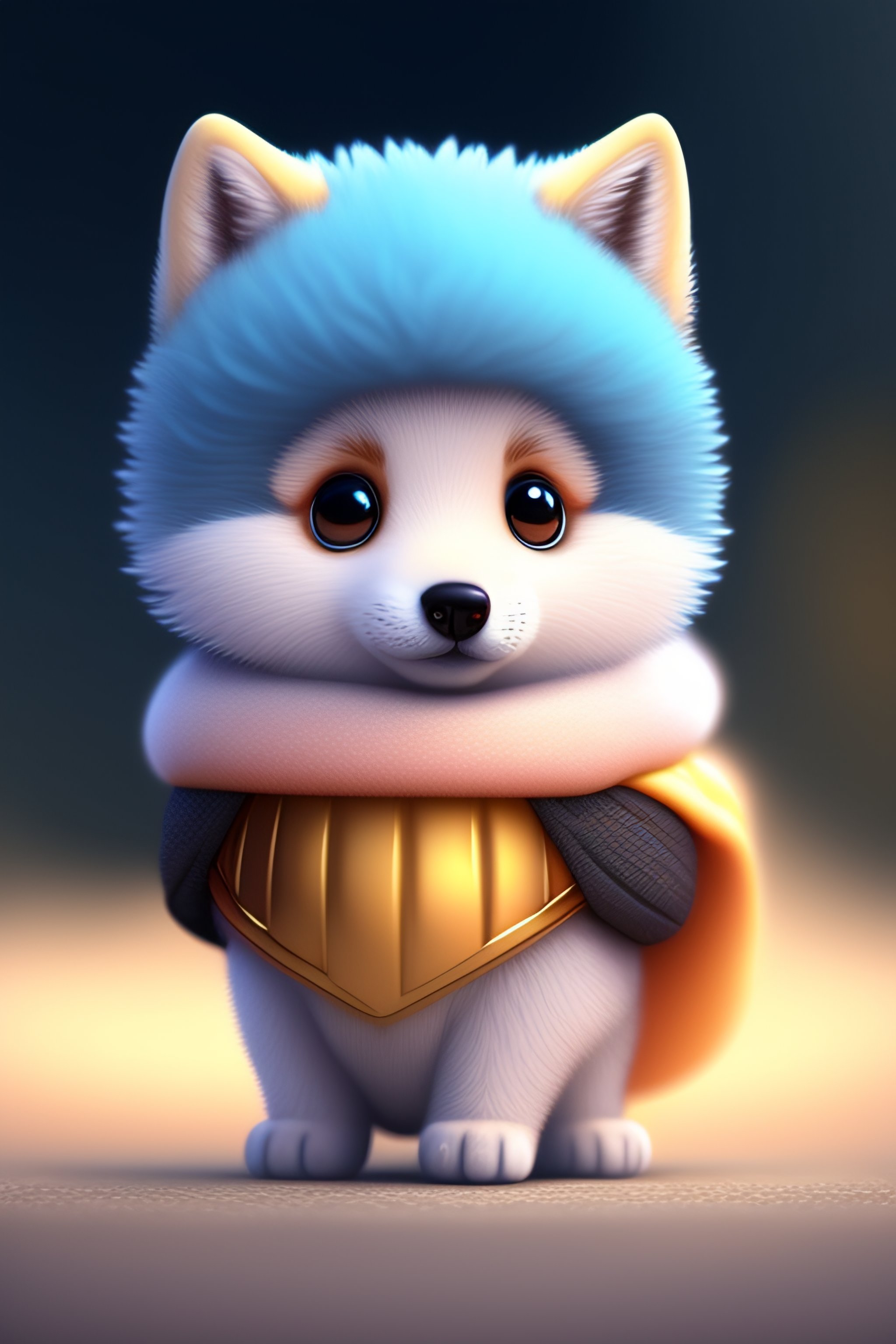 Lexica - Cute and adorable cartoon fluffy baby wolf , fantasy