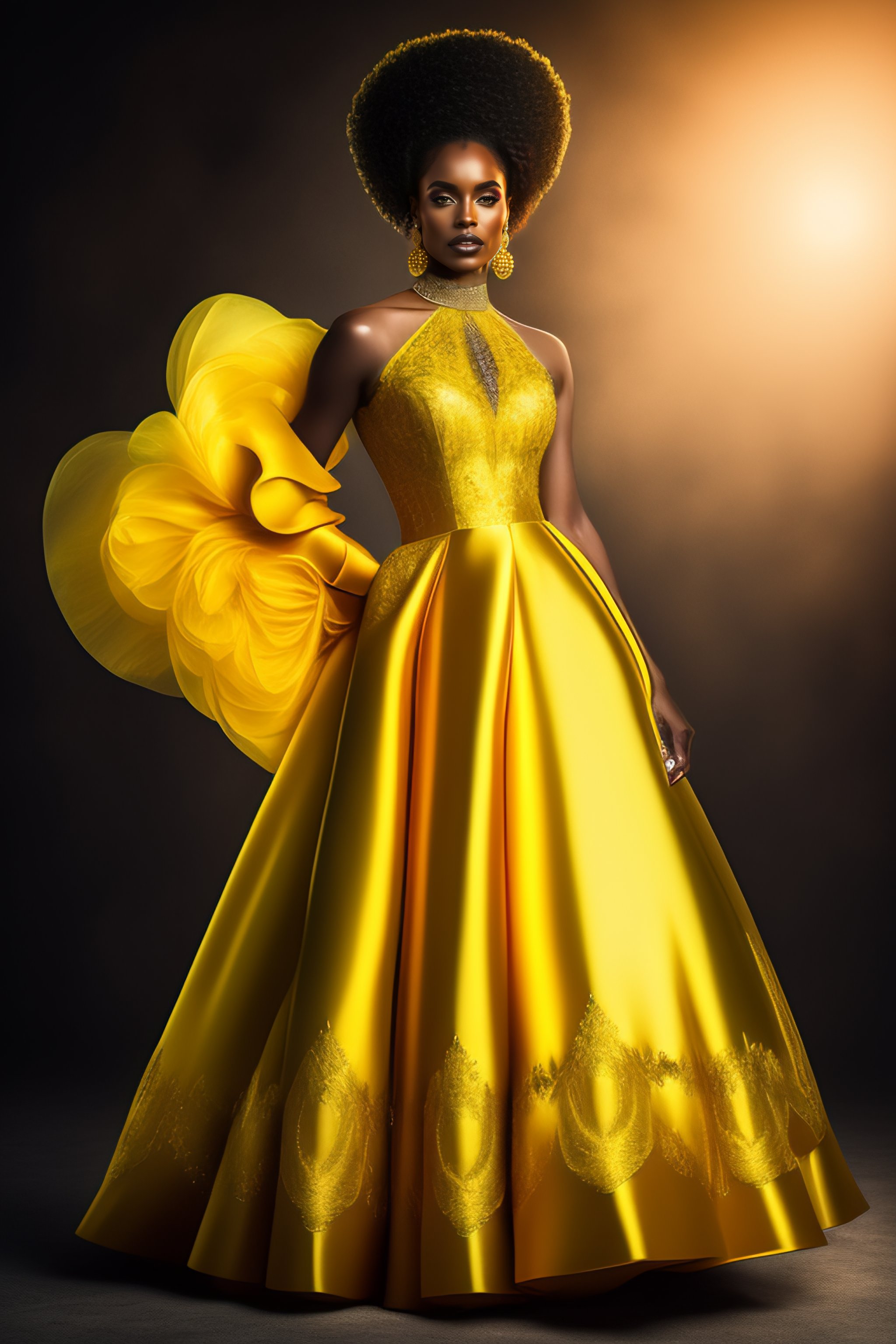 Black and yellow clearance gown