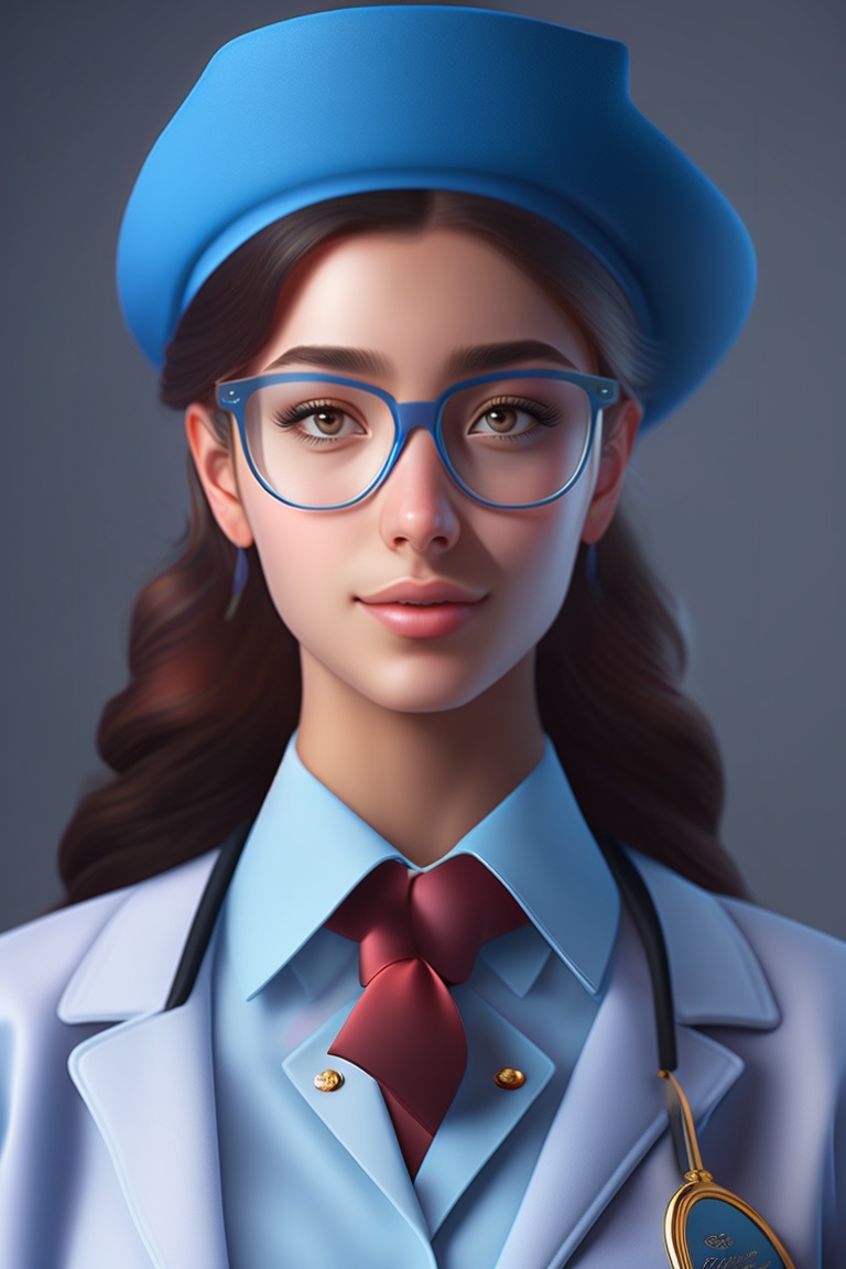 Lexica Beautiful And Gorgeous 18 Years Old Turkish Girl Wearing Glasses And Blue Lab Coat