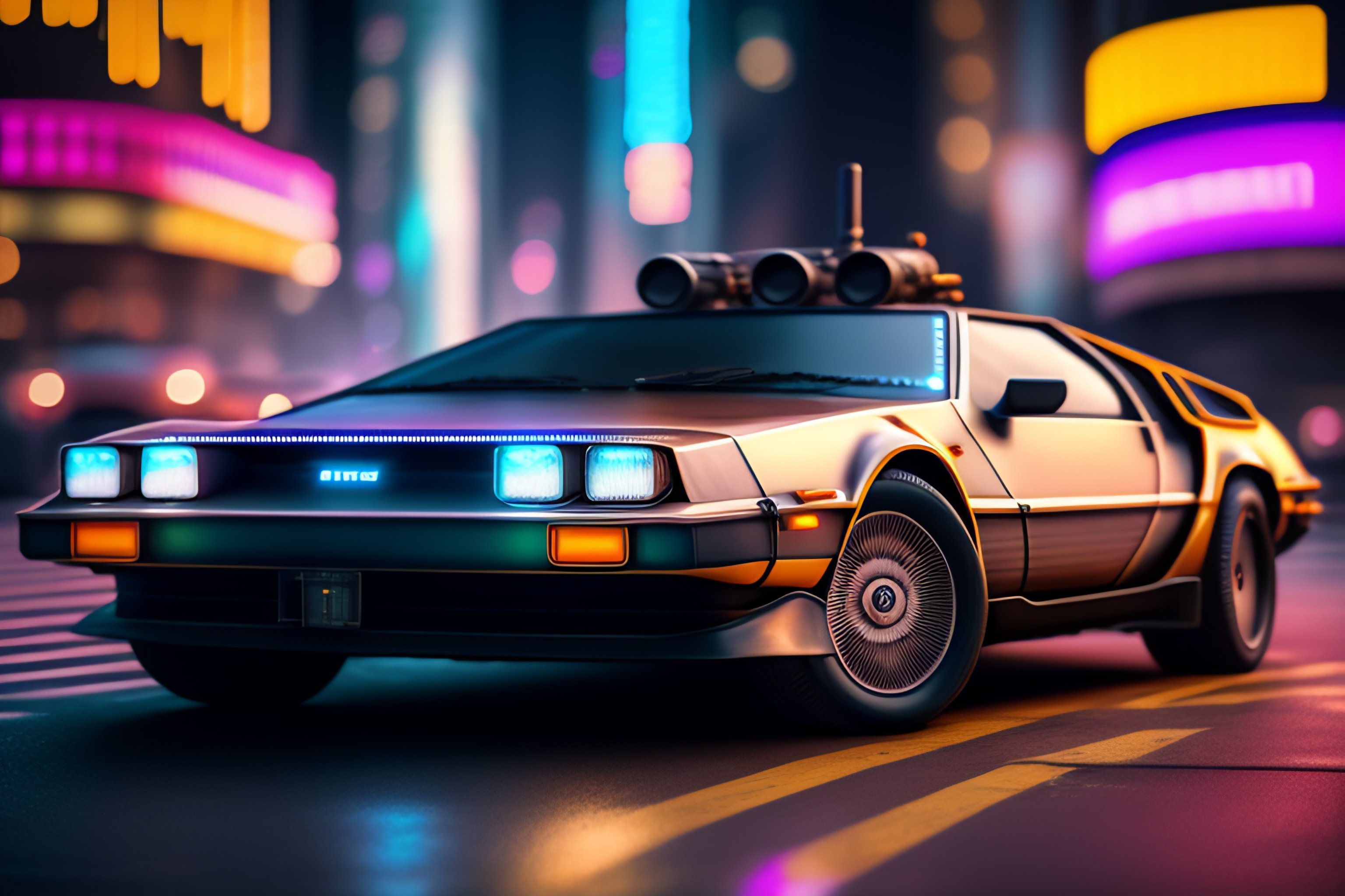 Lexica - Photorealistic delorean time Maschine Steam Punk Style on time ...