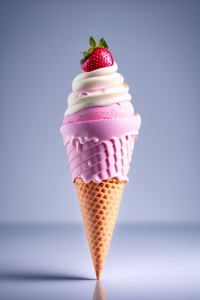 Lexica Berry ice cream cone, milkshake