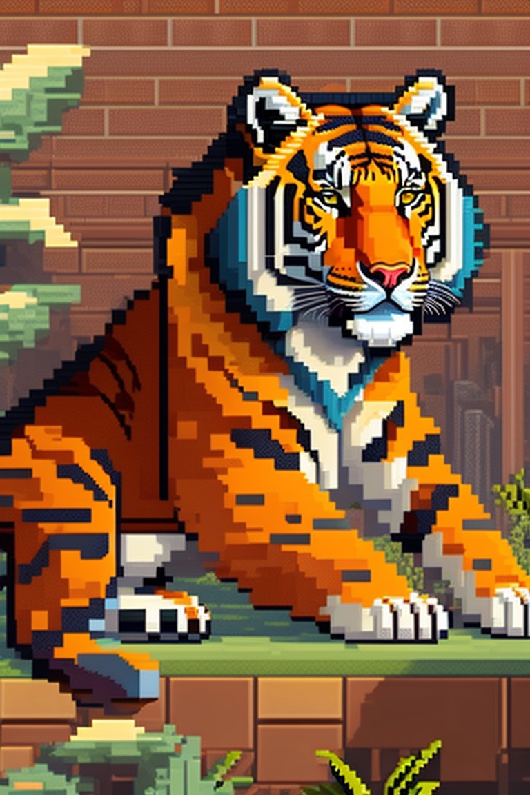 Lexica - Pixel art, old school, retro, sumatra tiger