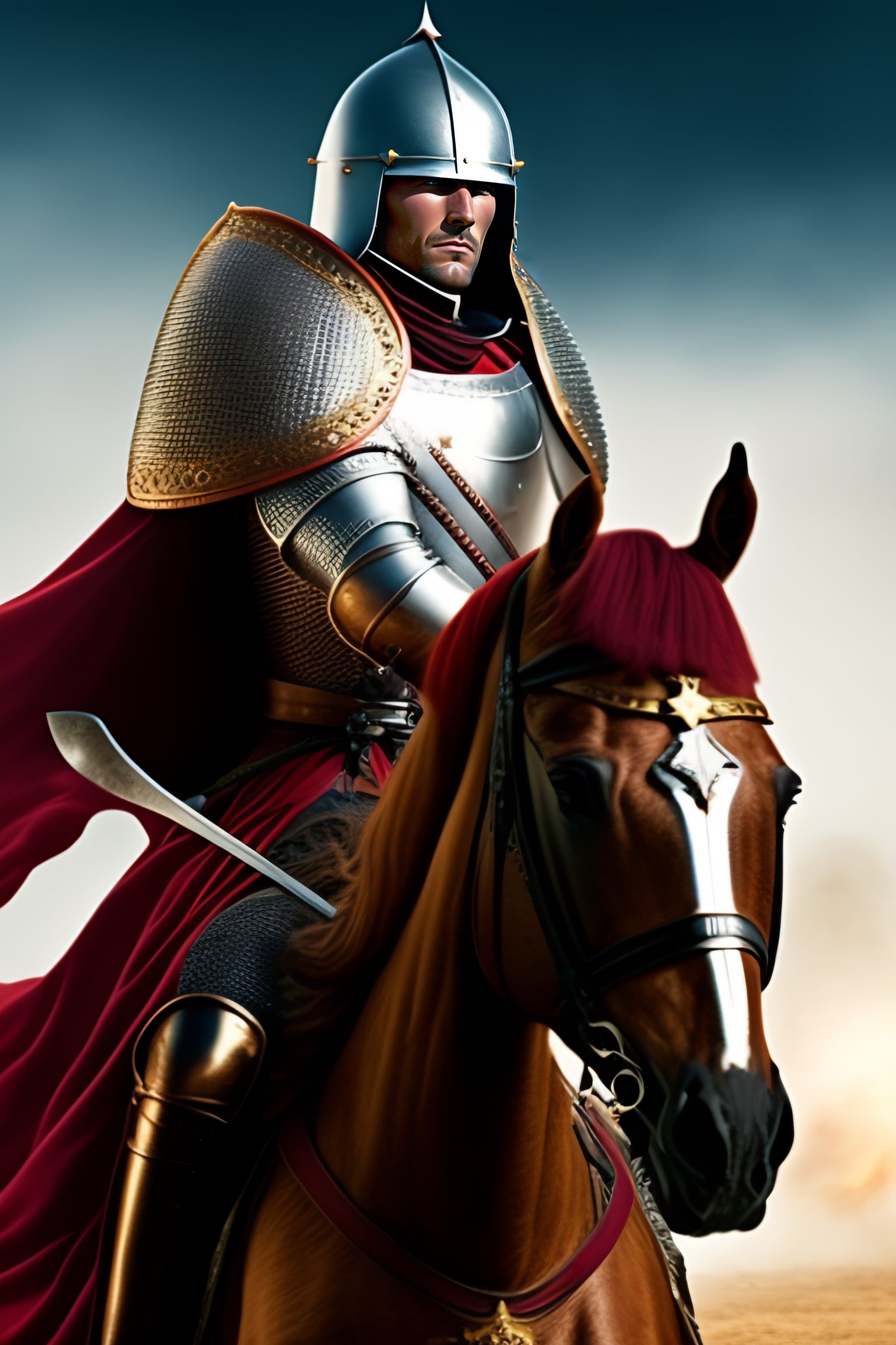 Lexica - Knight of the Middle Ages after winning a battle