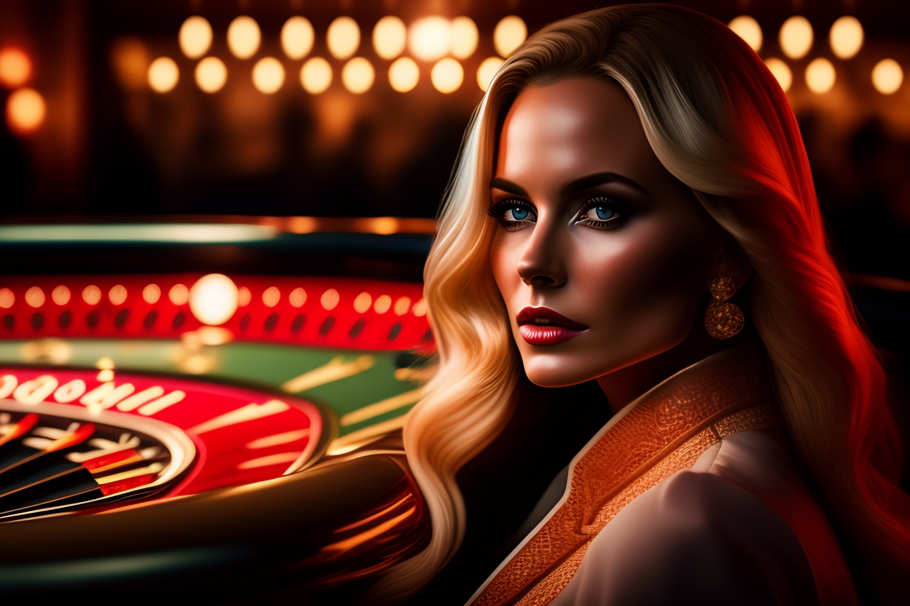 Lexica Blonde Female roulette dealer in the style of Kinfolk Magazine