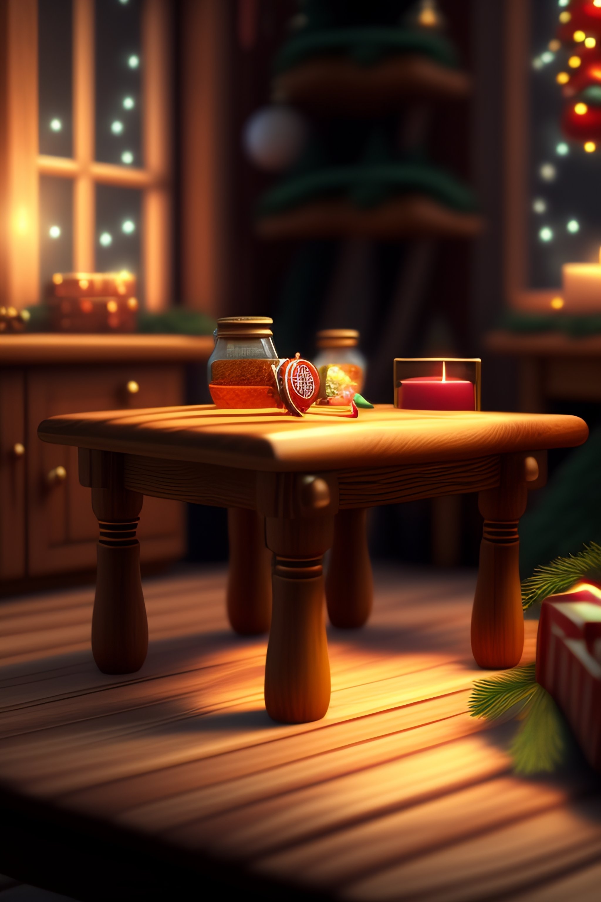 Lexica - Table in santa's workshop realistic