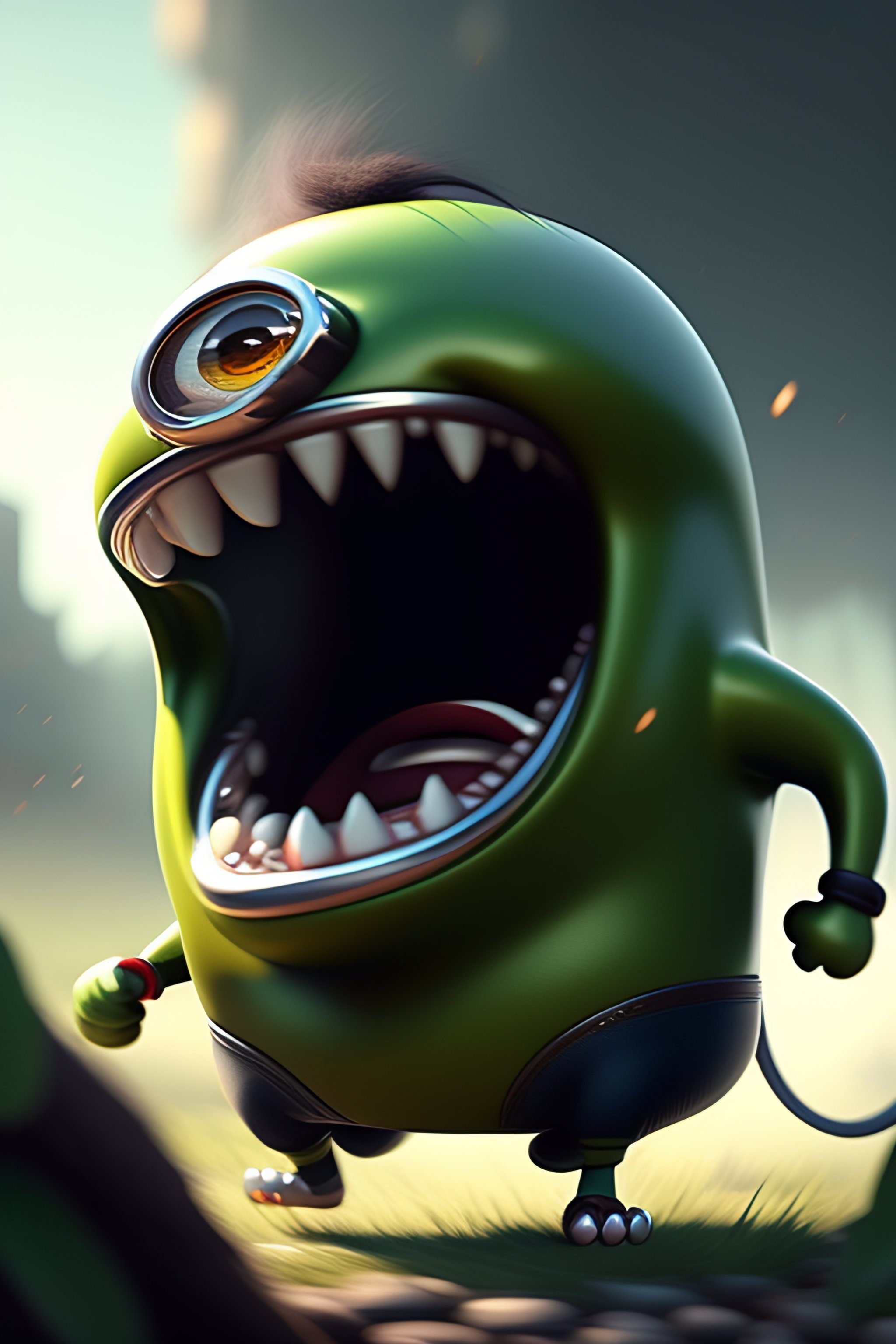 Lexica - A grotesque minion shrieking and gnashing its teeth, digital ...