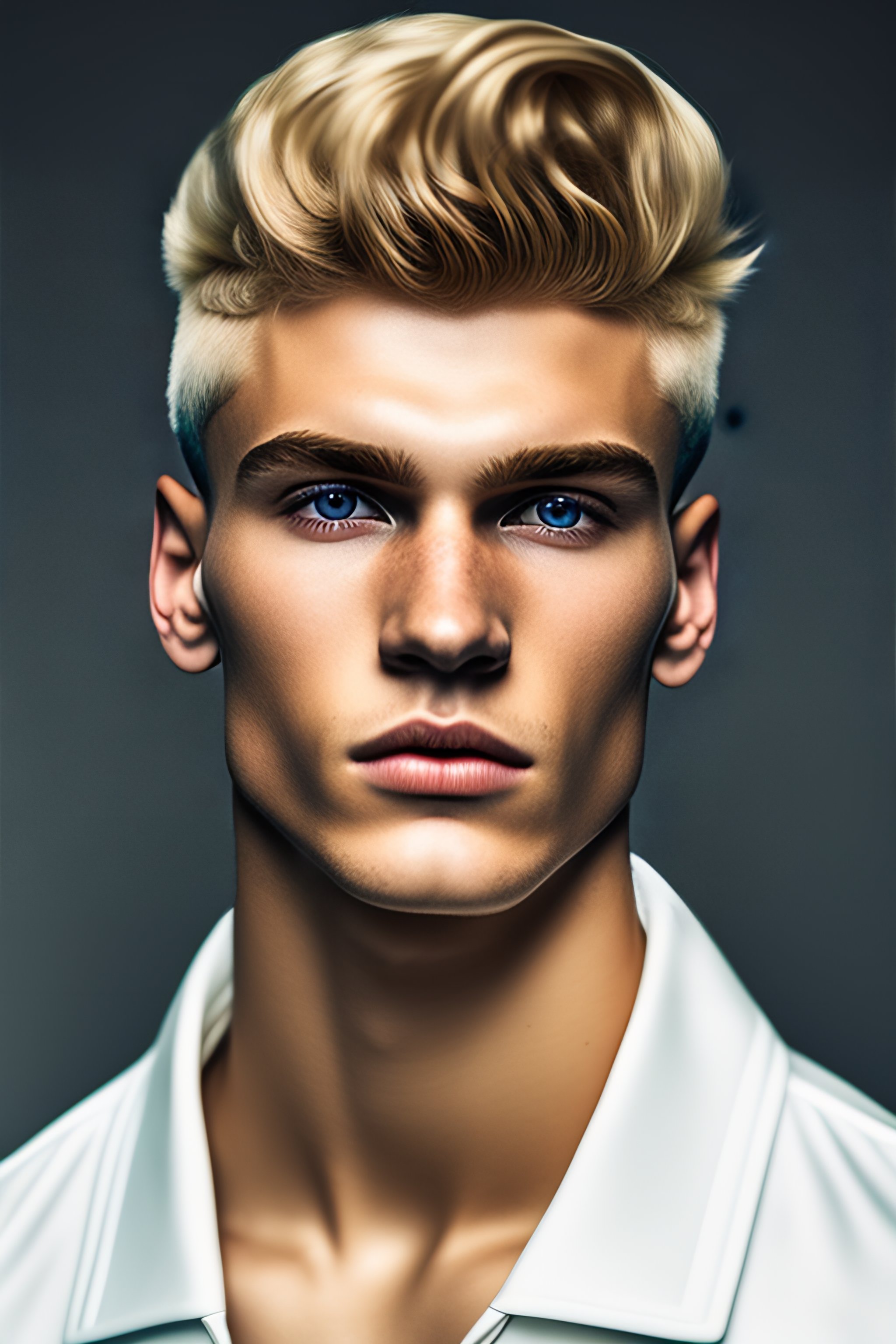 Lexica Portrait Of A 18 Year Old Blonde Russian Man His Blonde Short 