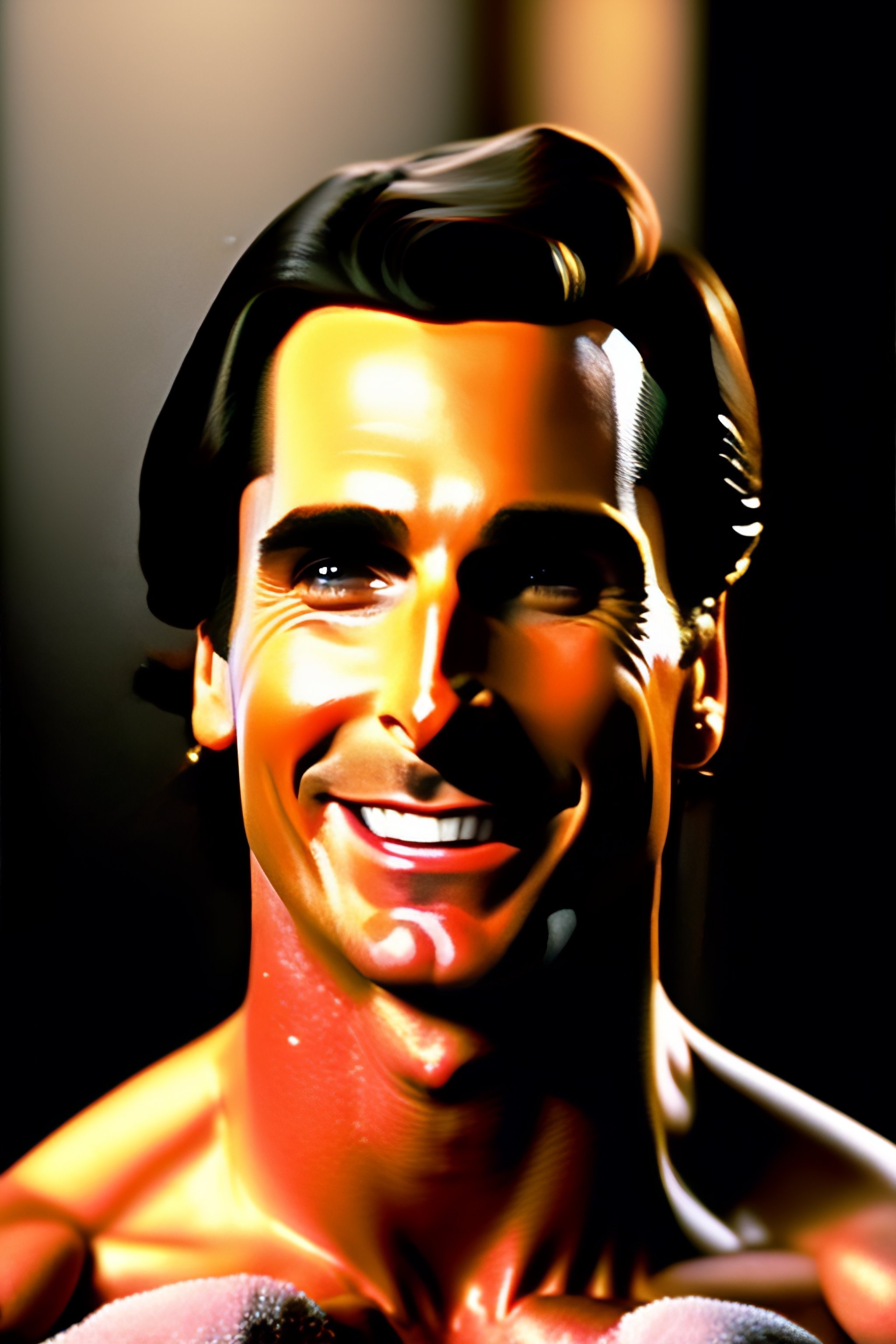 Lexica Christian bale as patrick bateman doing his daily skincare routine