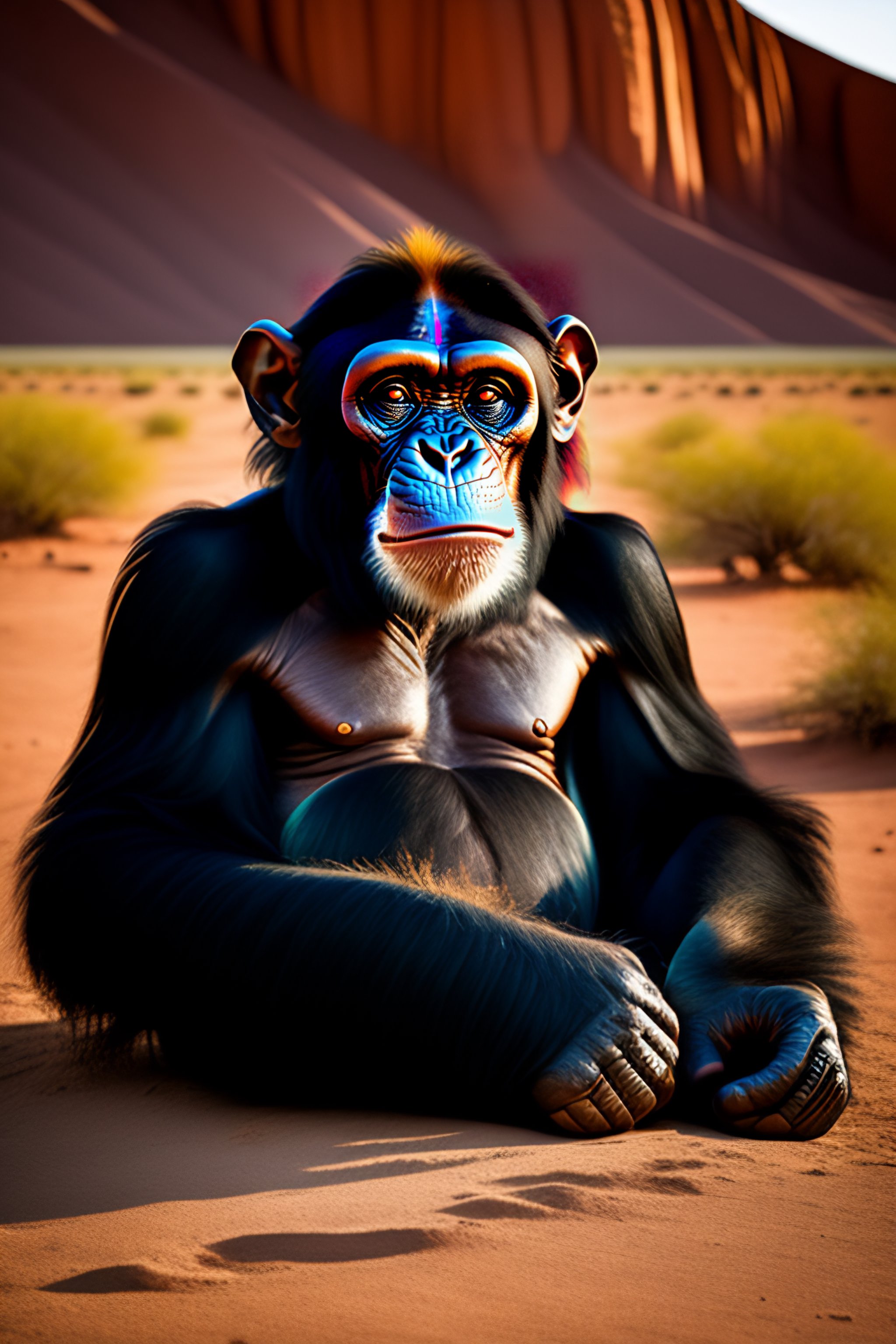 Lexica - Human chimpanzee, Sun Gate, Bolivia, music, tiahuanaco