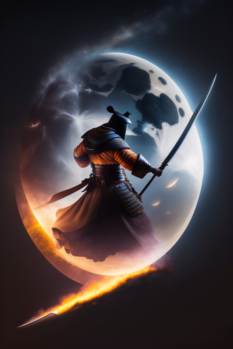 Lexica - Samurai splitting the moon in half,ultra realistic,high ...