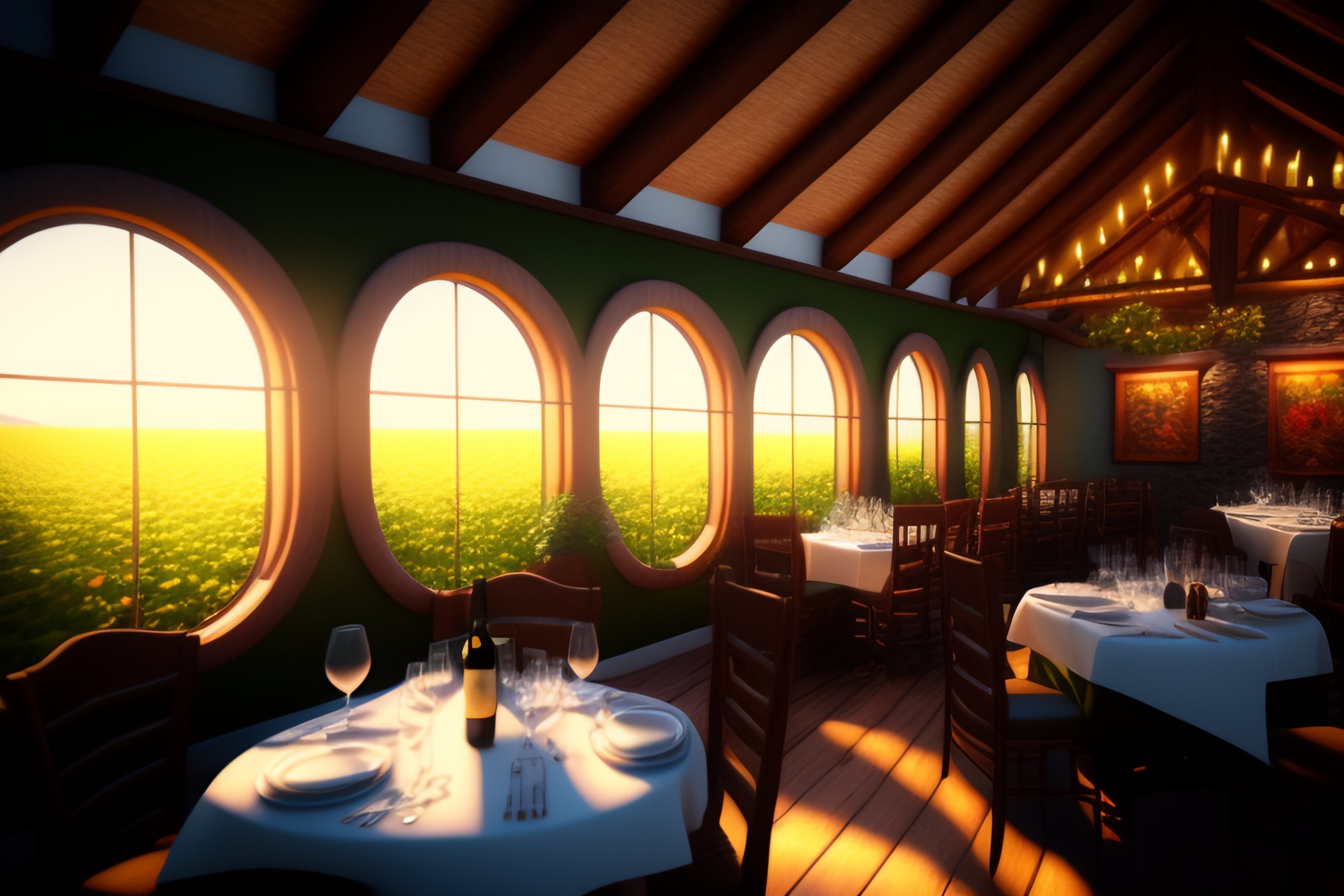 Lexica - A highly detailed restaurant, photorealistic, soft light, warm ...