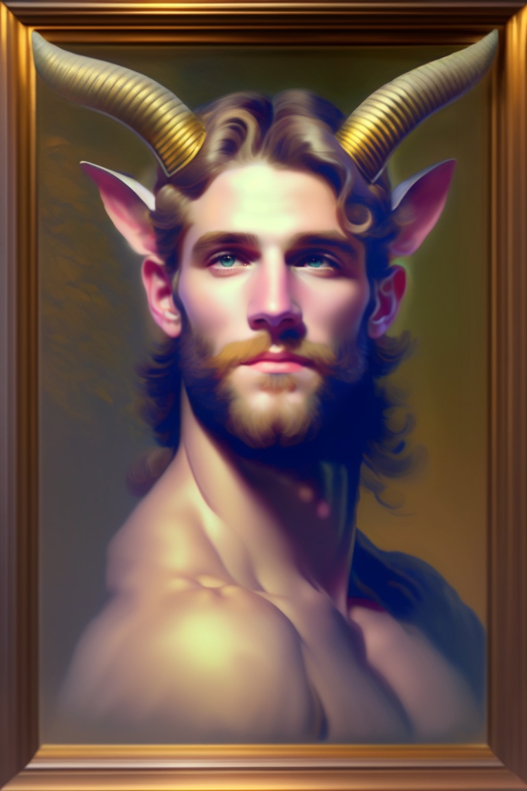 Lexica - A beautiful young mutant goat portrait en buste of Greek god ...