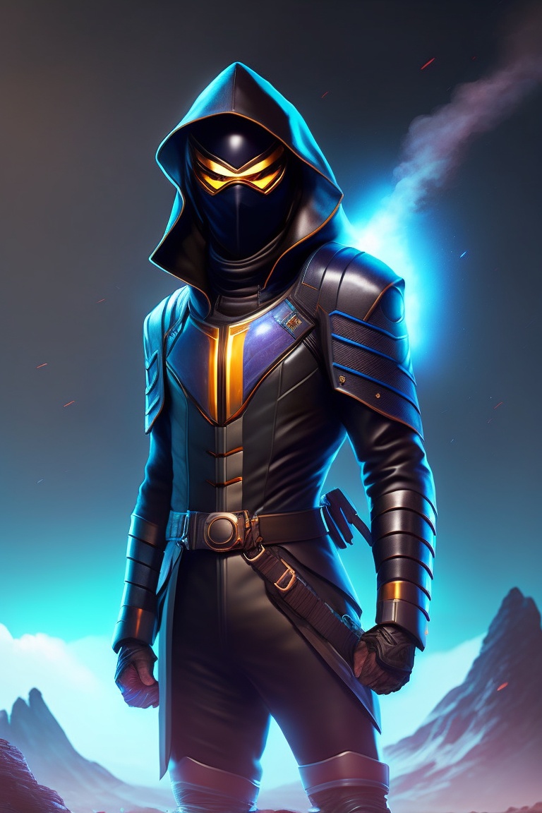 Lexica - Ninja with eyebrow and black suit, the background is a ...