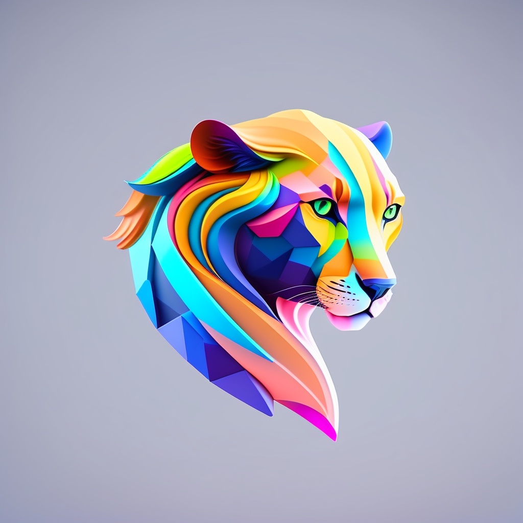 Lexica - 3d model high detail, neon color