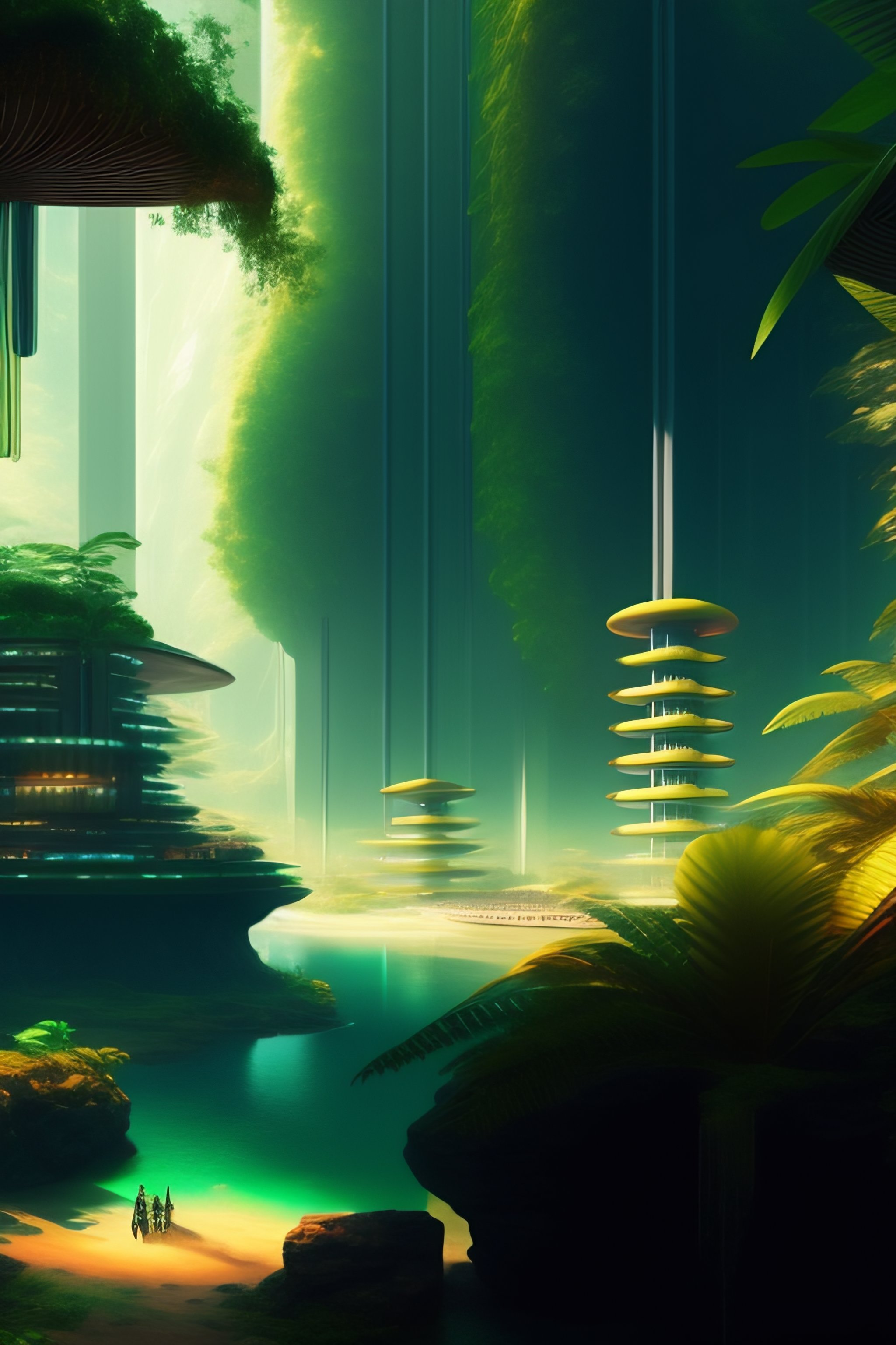 Lexica - A high tech solarpunk utopia in the Amazon rainforest