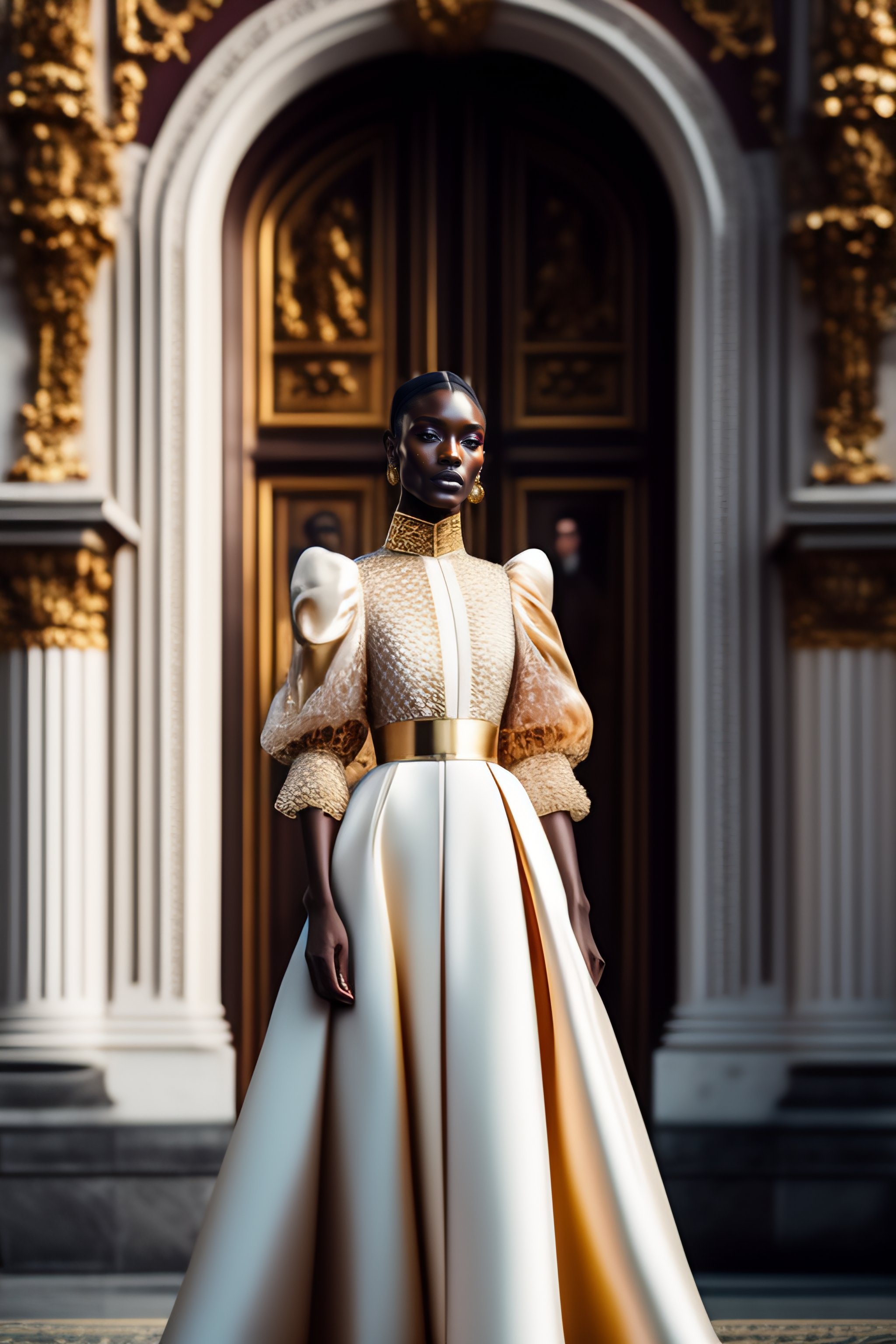 Lexica - Hyperrealistic Haute Couture Fashion Model wearing baroque ...