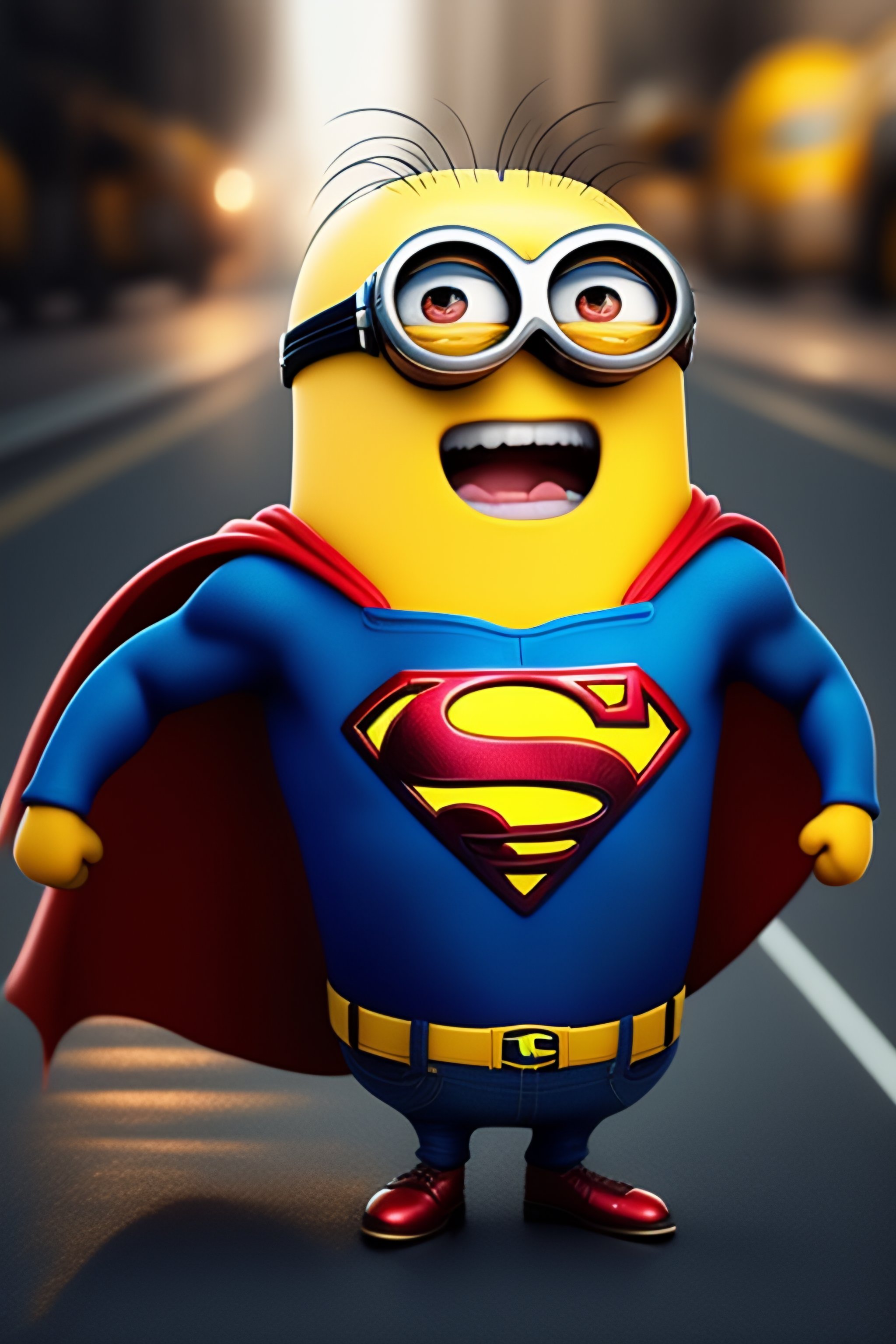 Lexica - A Minion wearing the cloths of superman