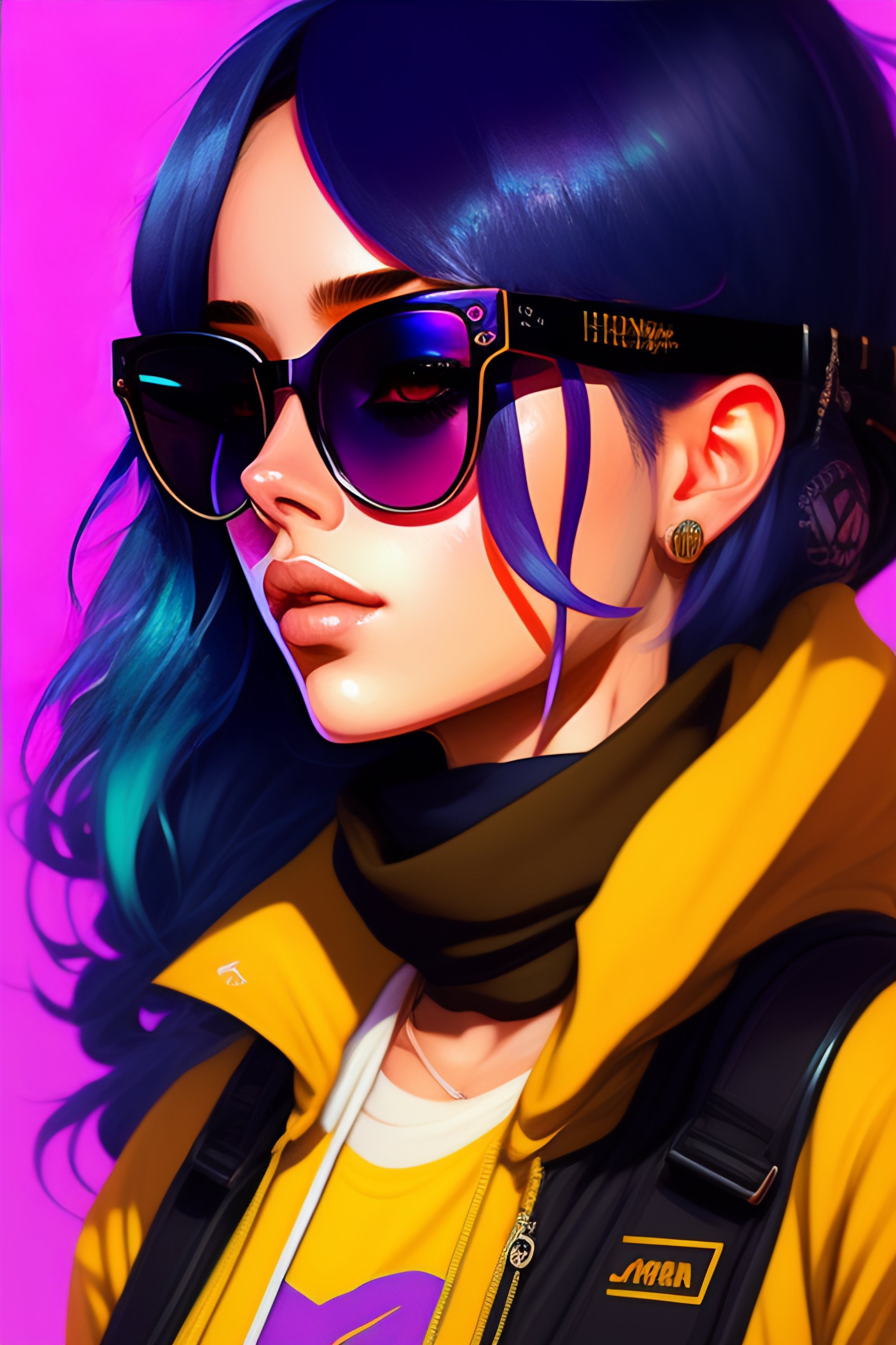 Lexica - Highly detailed portrait of a sewer emo punk woman student ...