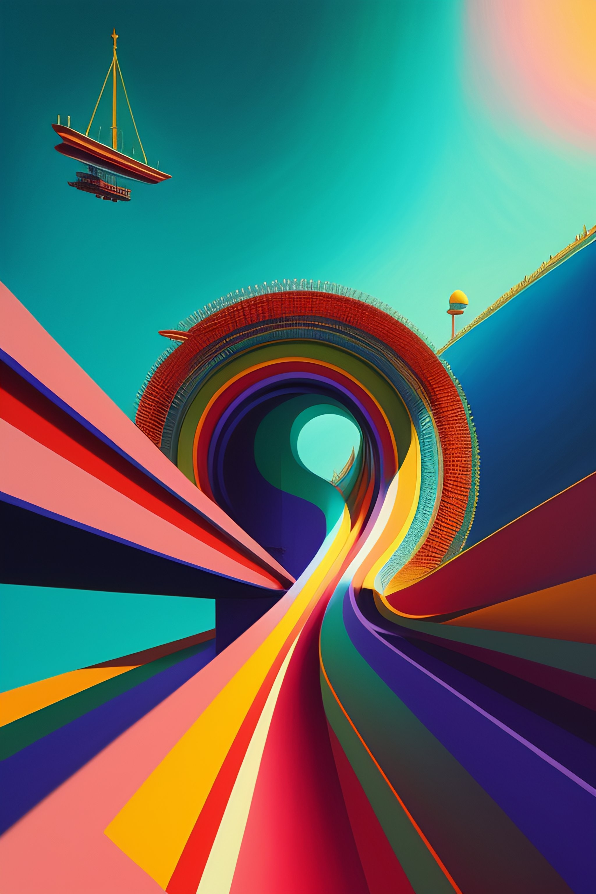 Lexica - Roller coaster, concept art, digital painting, suprematism ...