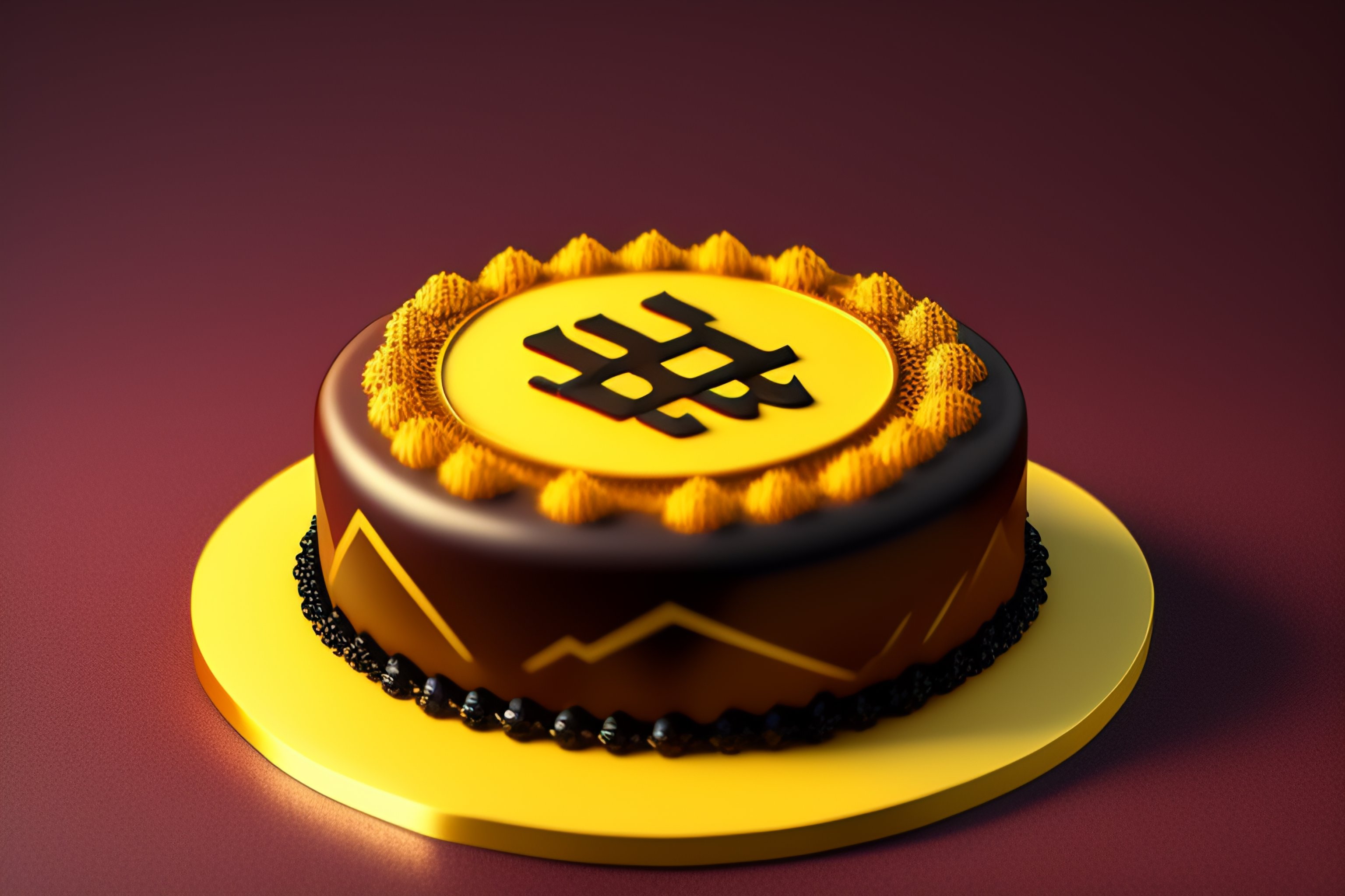 Lexica - A cake with ((bitcoin logo)), isometric, illustration, unreal  engine