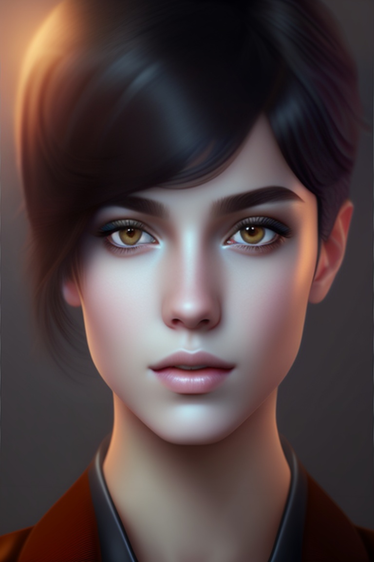 Lexica - A feminine boy with short dark hair, emo, photorealistic, 8 k ...