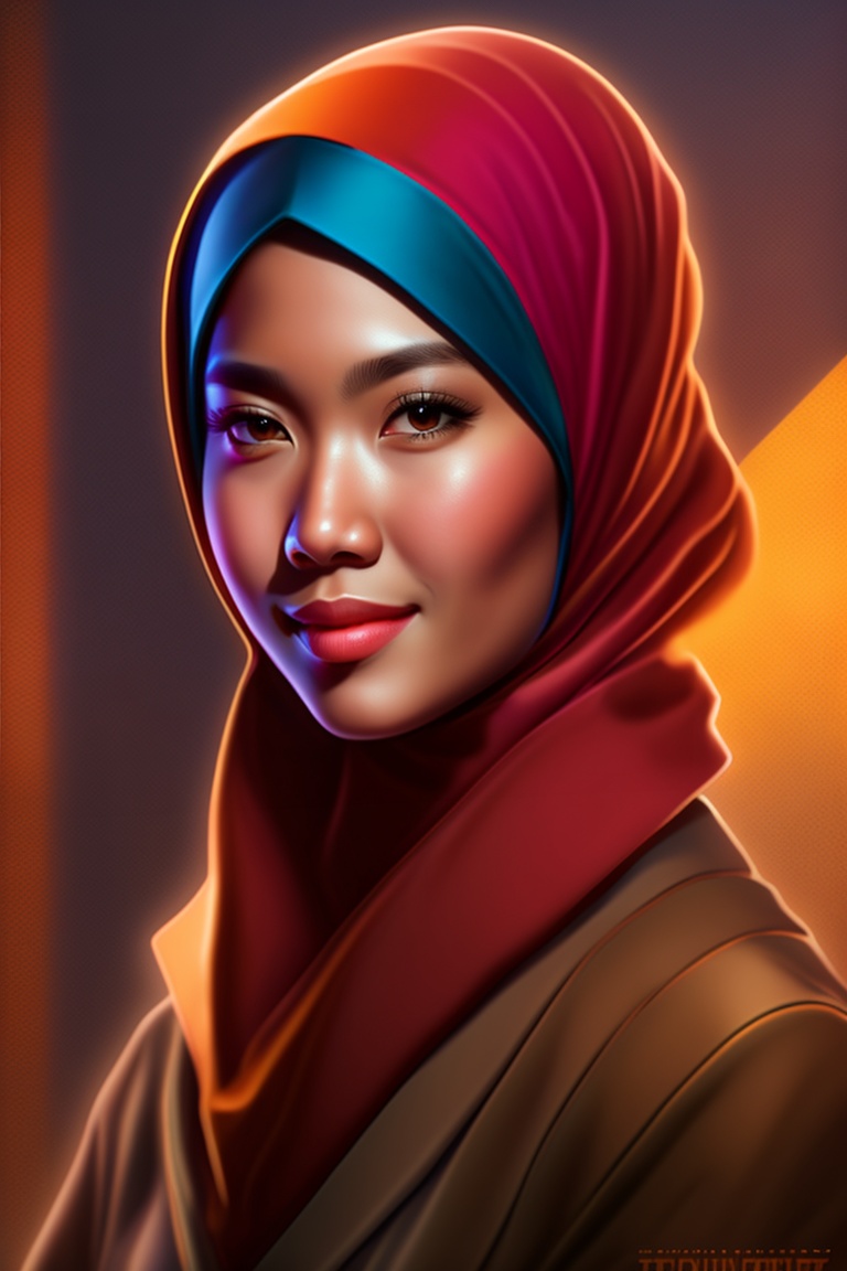 Lexica Image Of A 25 Year Old Indonesian Beautiful Female Teacher Wearing A Headscarf Facing 