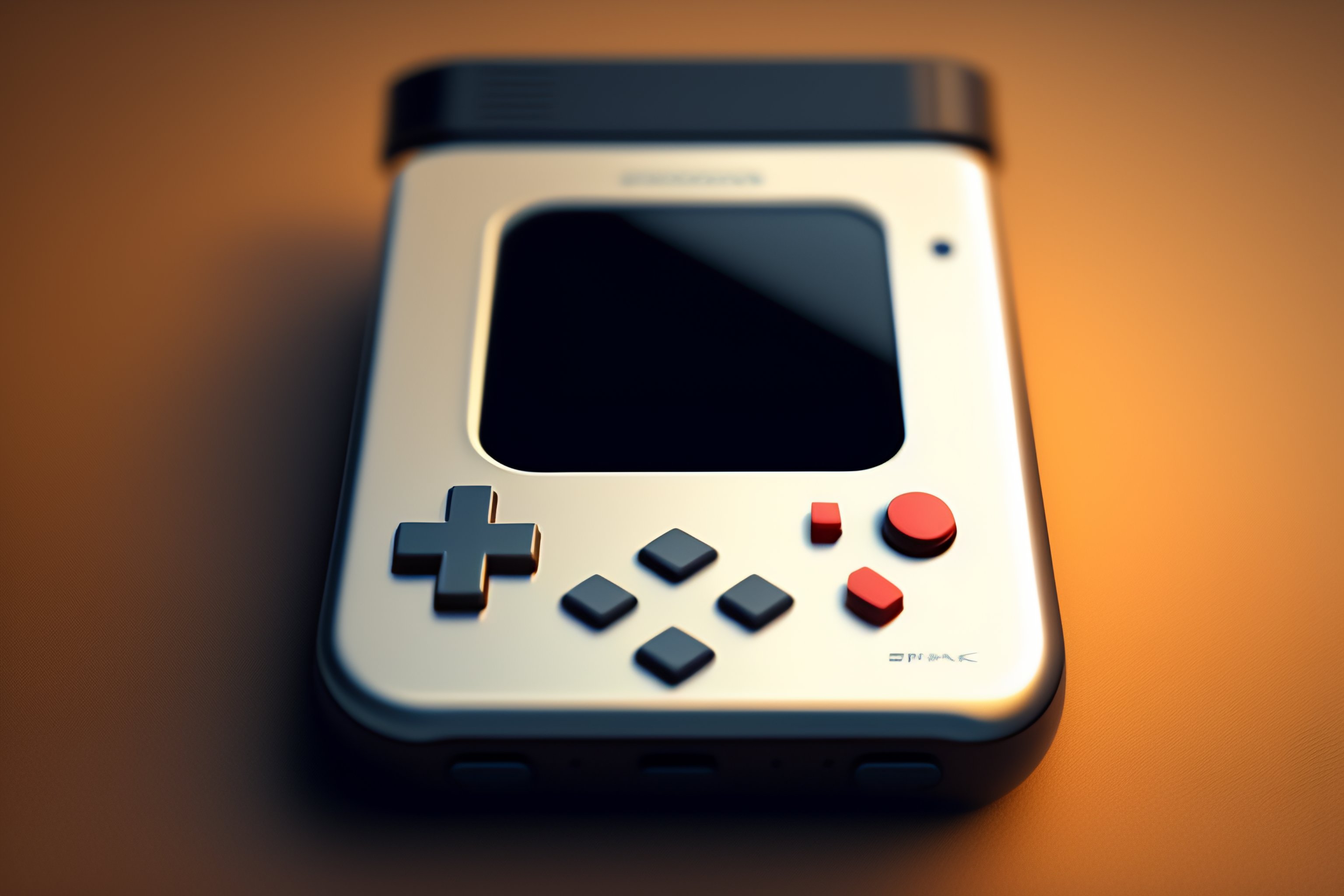 Lexica - A square Ios app icon design of a skeuomorphic gameboy, front view