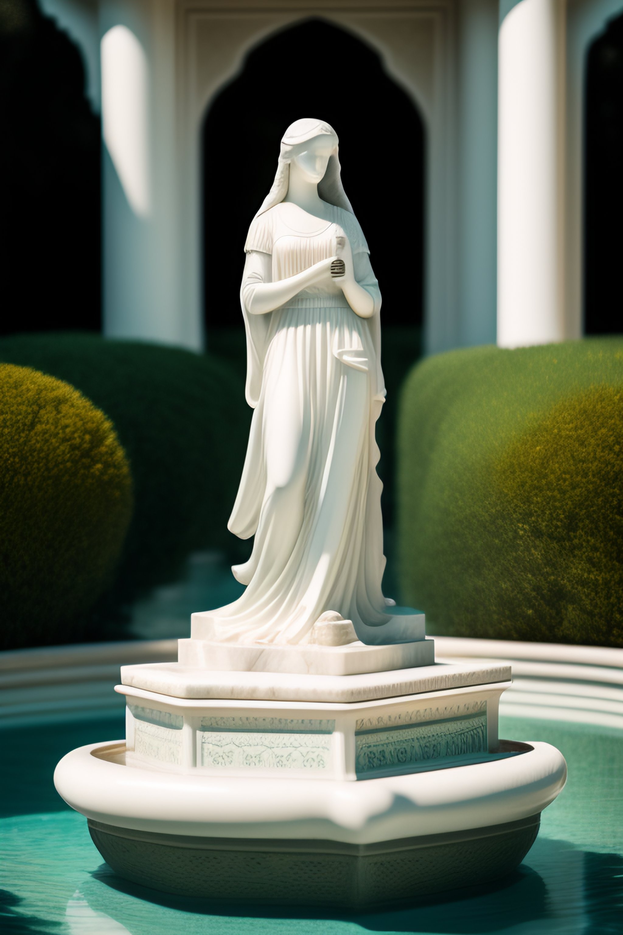 Lexica A statue of a girl sculpted in white marble in a beautiful