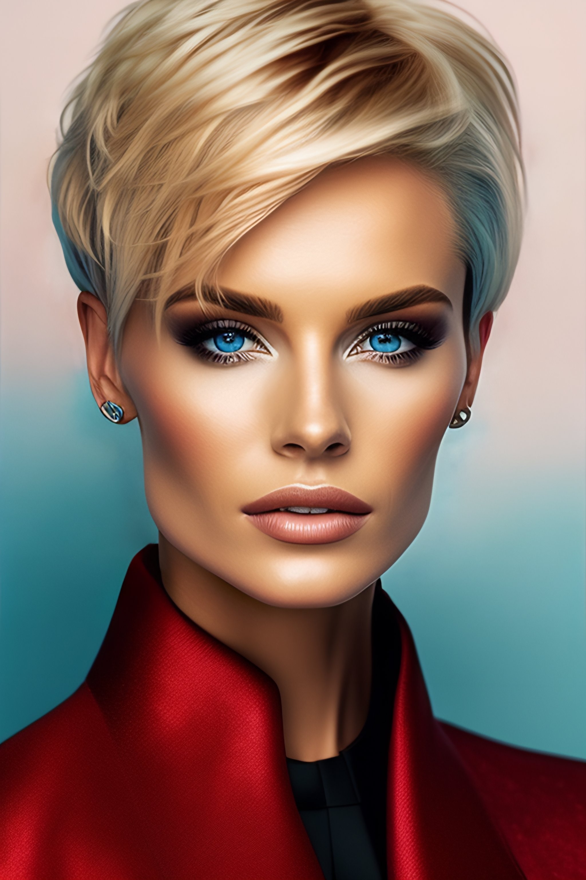 Lexica - Portrait of a short haired blonde